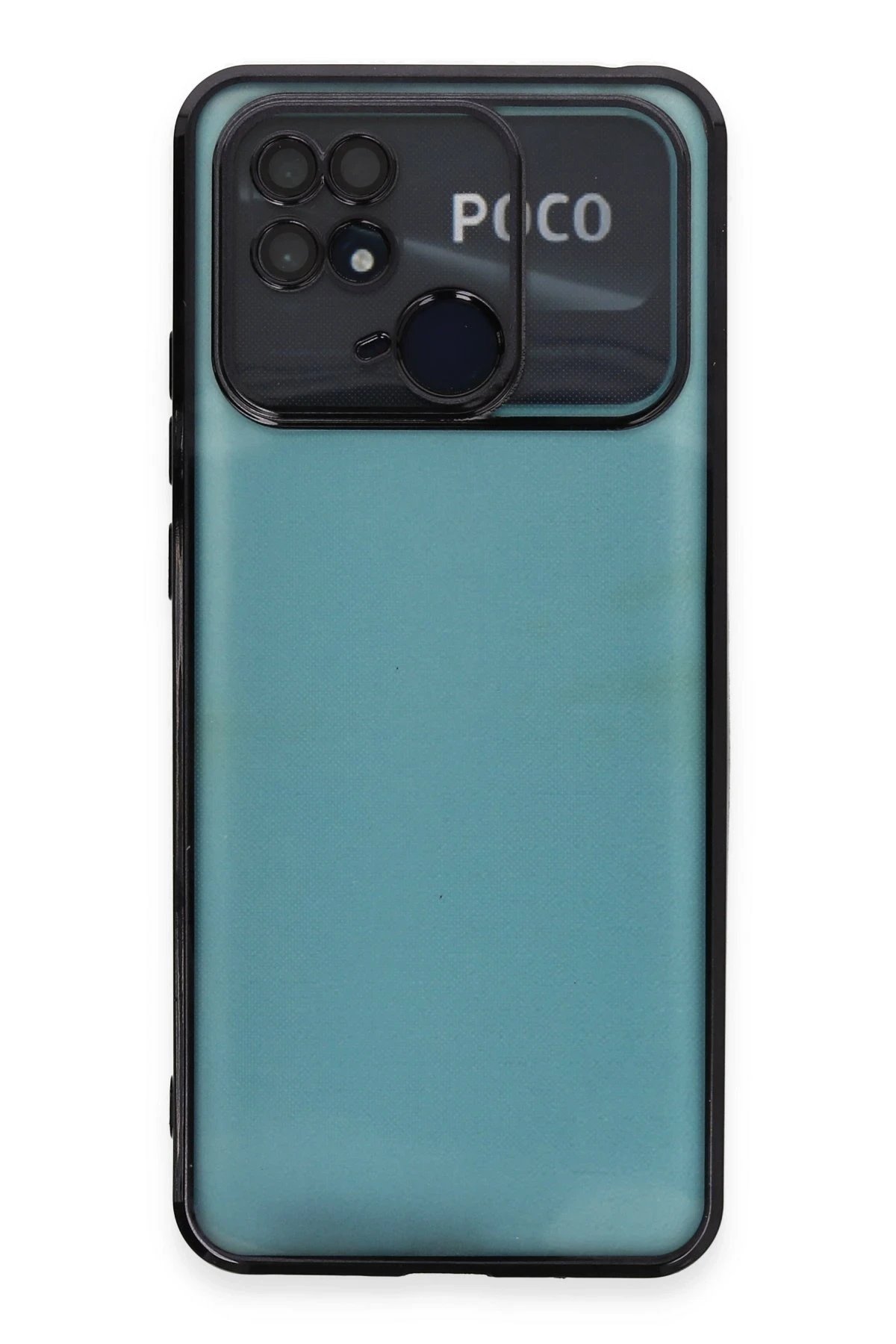 Newface Xiaomi Redmi 10C Kılıf Razer Lensli Silikon - Siyah