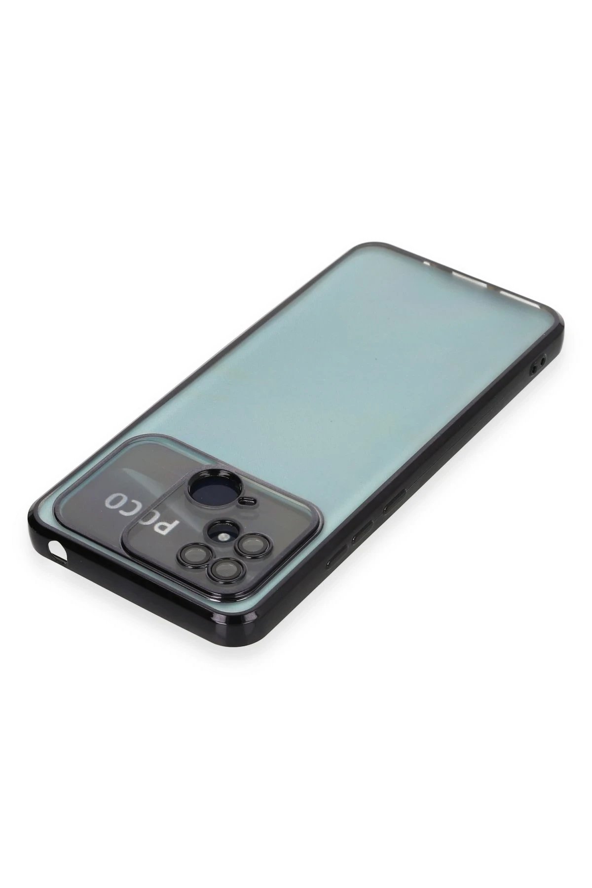 Newface Xiaomi Redmi 10C Kılıf Razer Lensli Silikon - Siyah