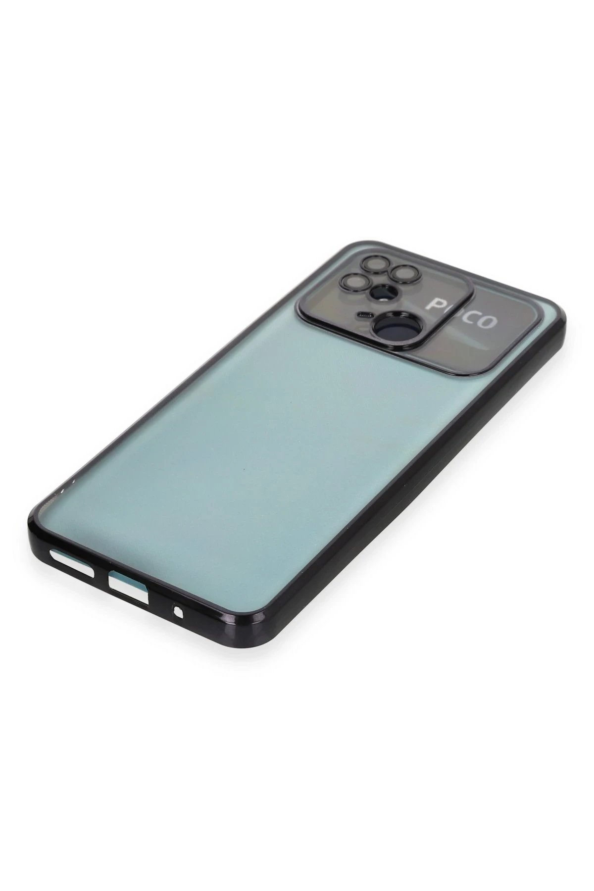 Newface Xiaomi Redmi 10C Kılıf Razer Lensli Silikon - Siyah