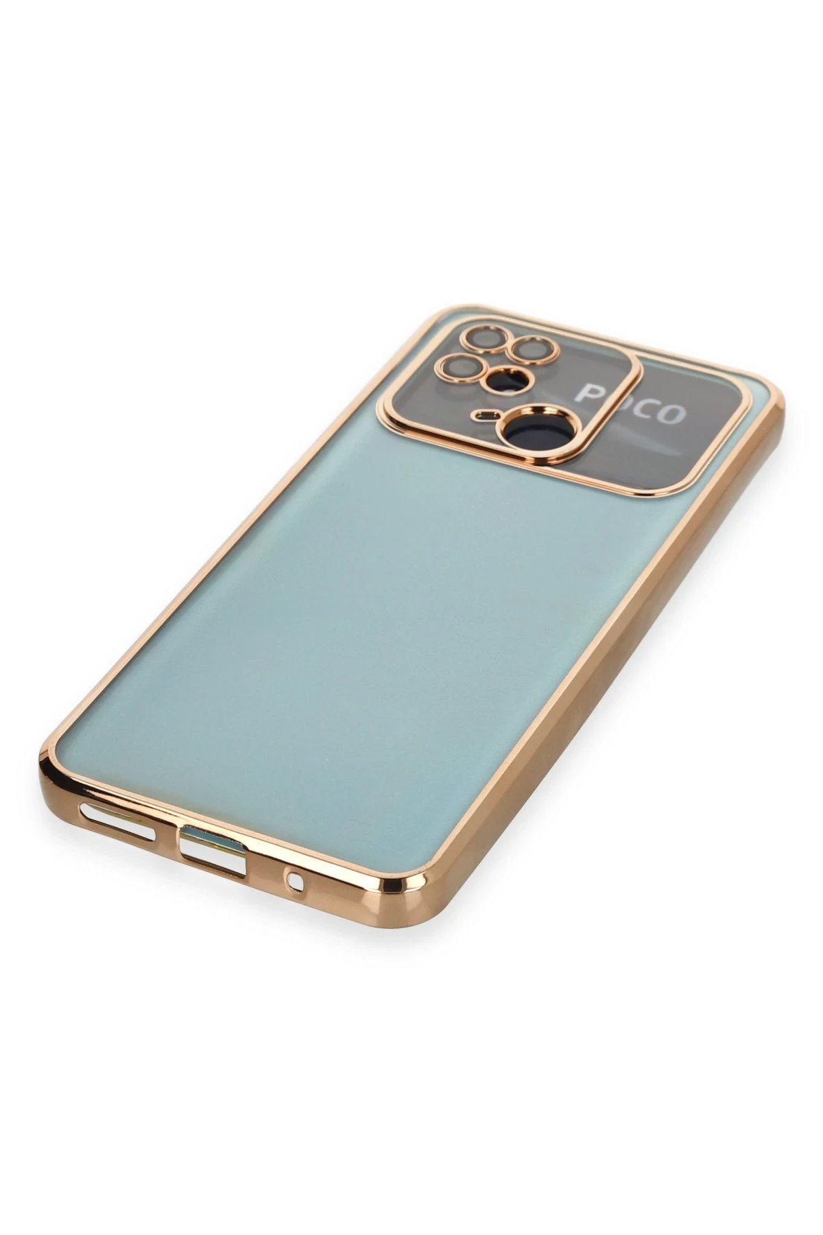 Newface Xiaomi Redmi 10C Kılıf Razer Lensli Silikon - Gold