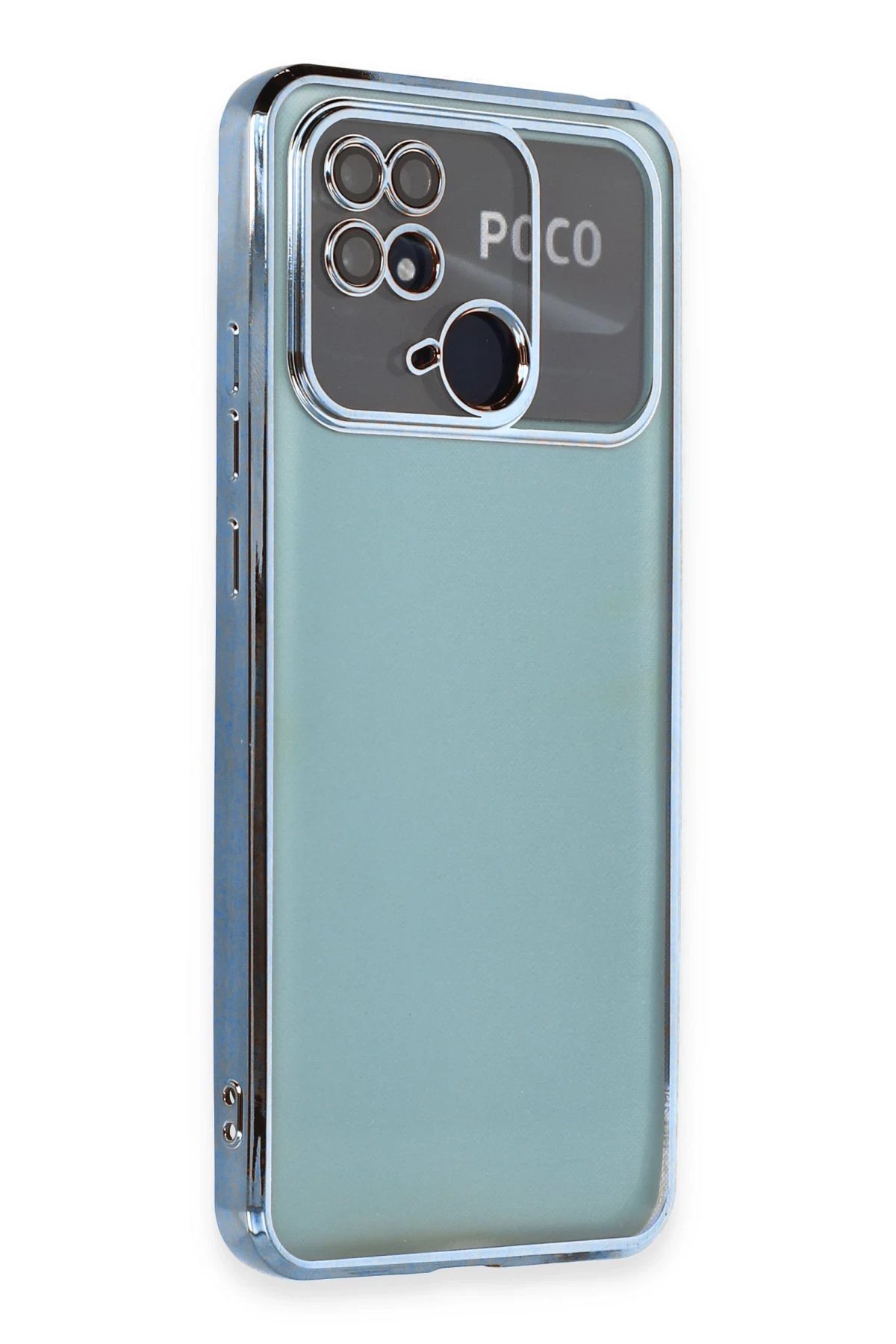 Newface Xiaomi Redmi 10C Kılıf Razer Lensli Silikon - Açık Mavi