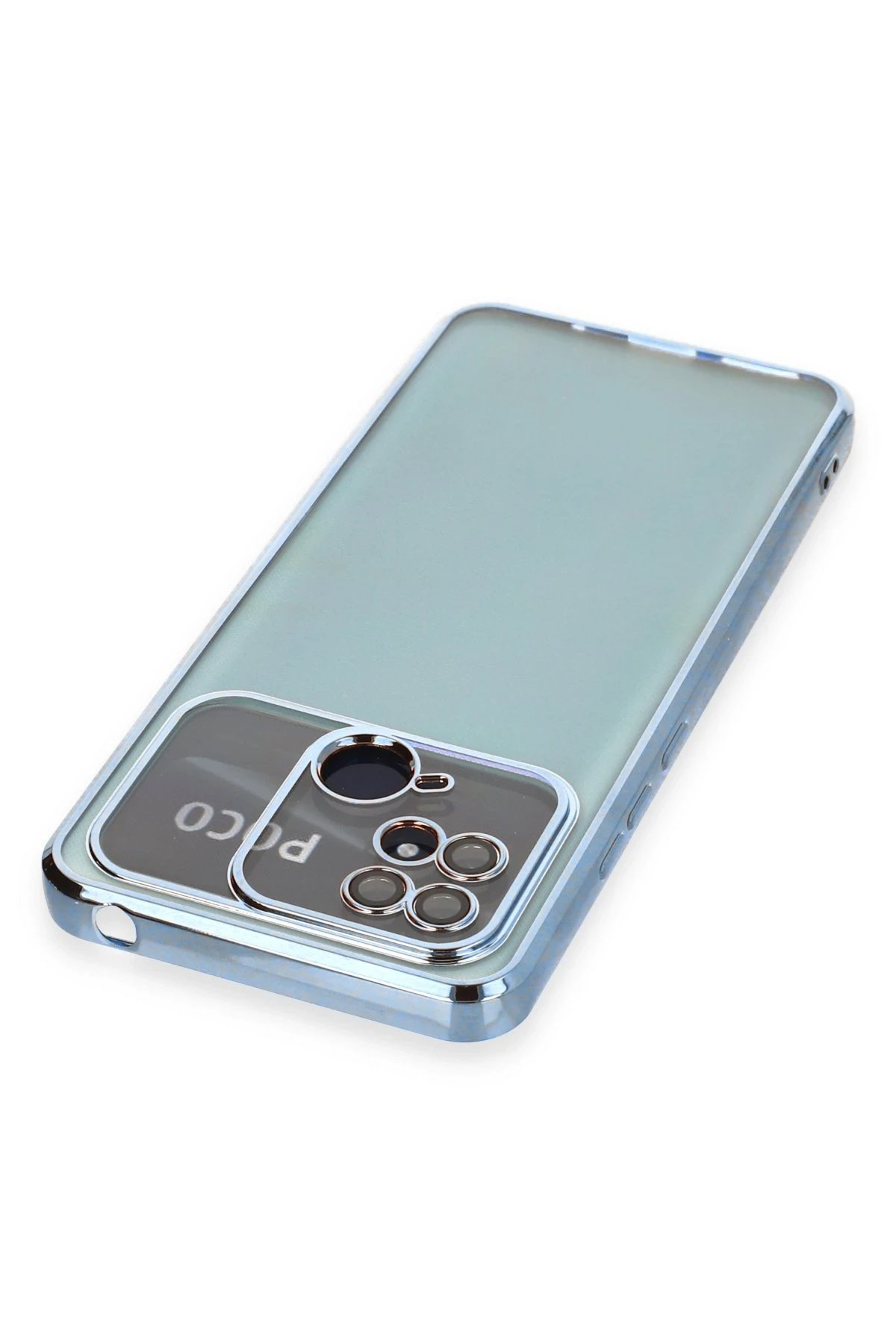 Newface Xiaomi Redmi 10C Kılıf Razer Lensli Silikon - Açık Mavi