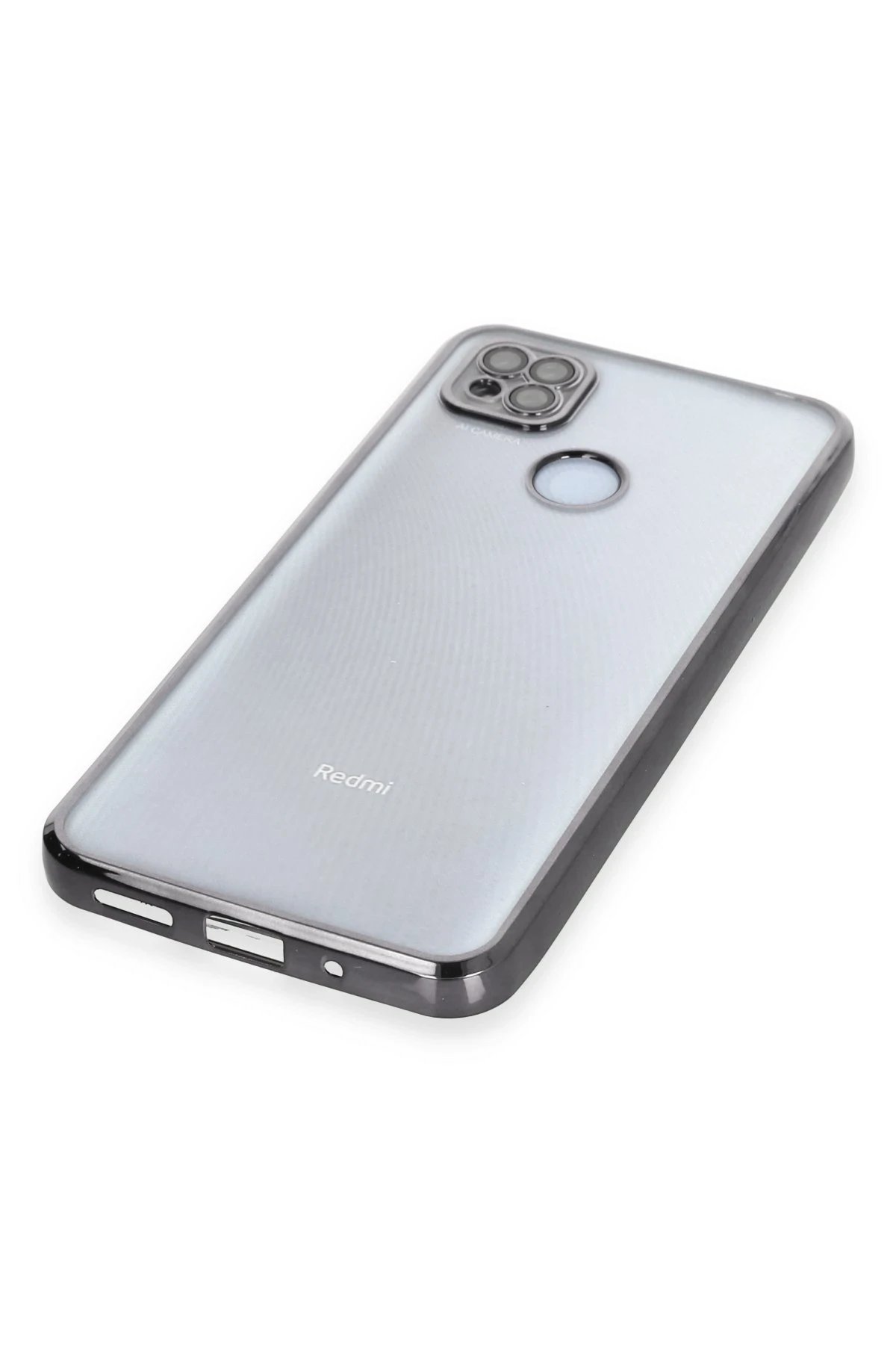 Newface Xiaomi Redmi 9C Kılıf Razer Lensli Silikon - Siyah