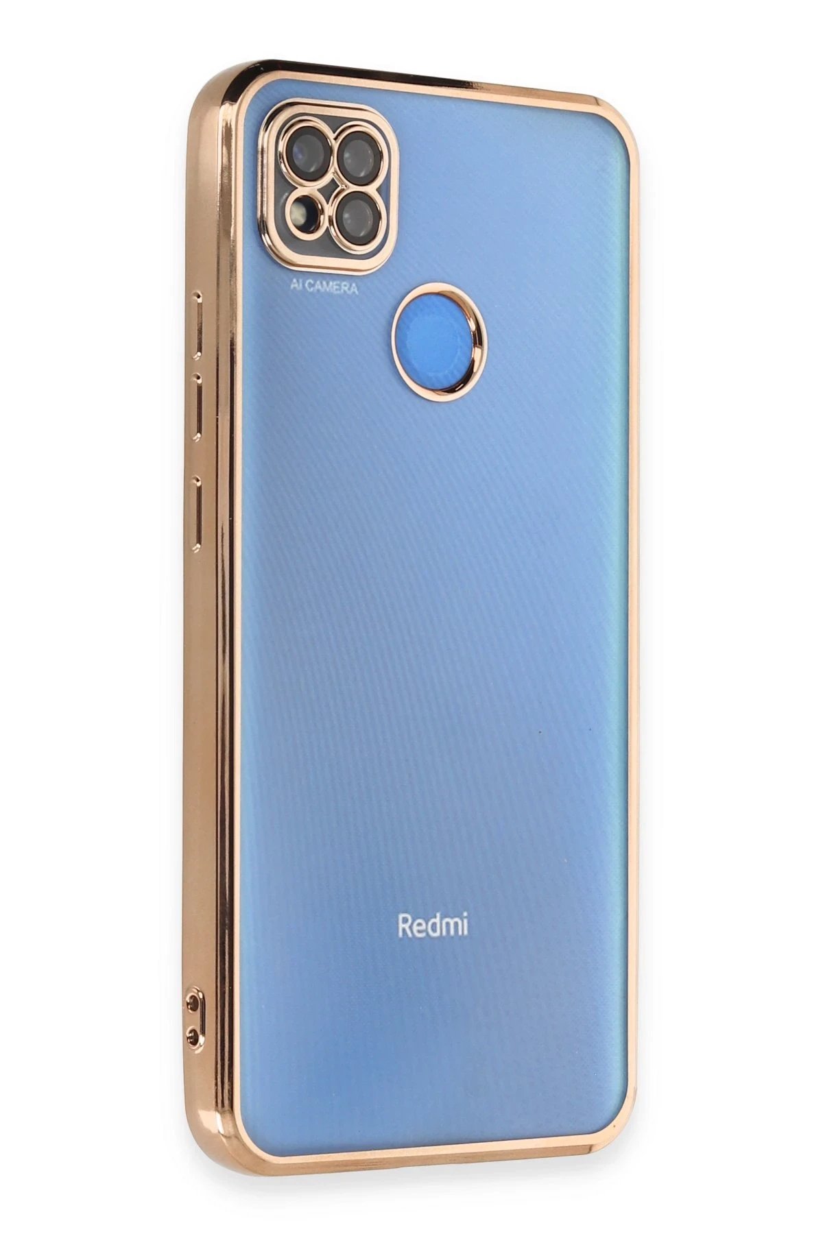 Newface Xiaomi Redmi 9C Kılıf Razer Lensli Silikon - Gold