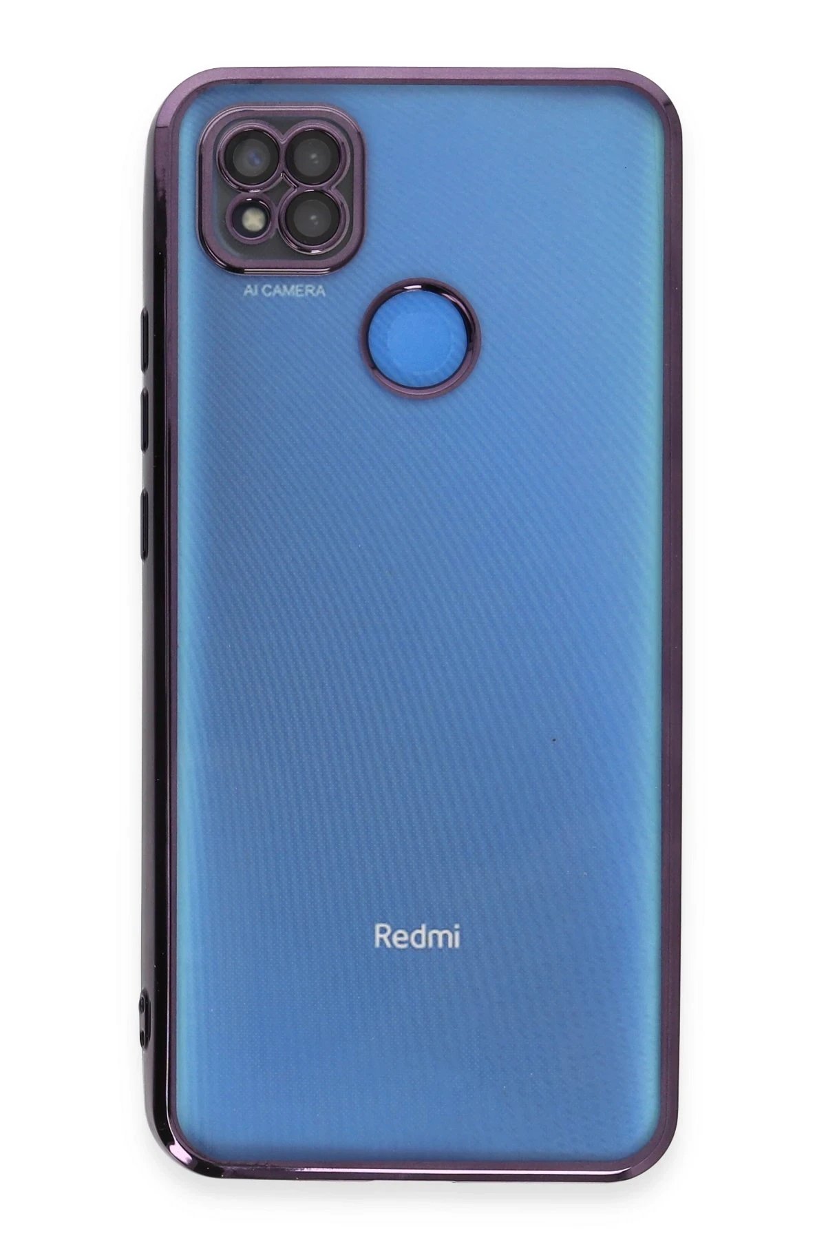 Newface Xiaomi Redmi 9C Kılıf Razer Lensli Silikon - Mor