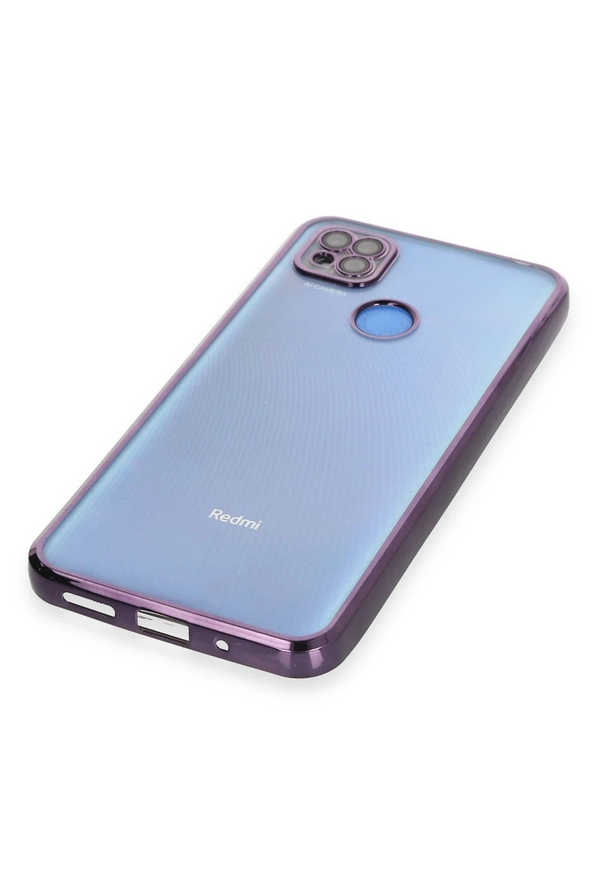 Newface Xiaomi Redmi 9C Kılıf Razer Lensli Silikon - Mor