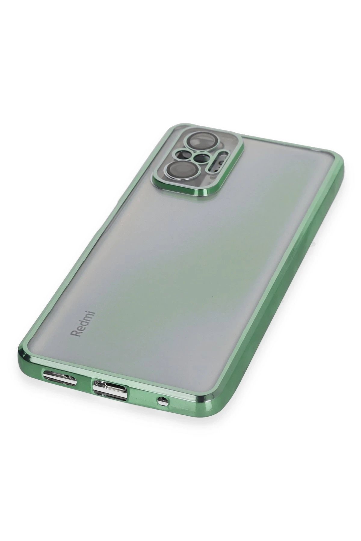 Newface Xiaomi Redmi Note 10 Pro Kılıf Razer Lensli Silikon - Yeşil