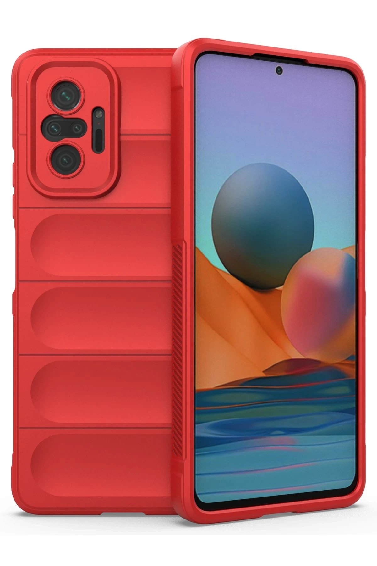 Newface Xiaomi Redmi Note 10 Pro Kılıf Optimum Silikon - Kırmızı