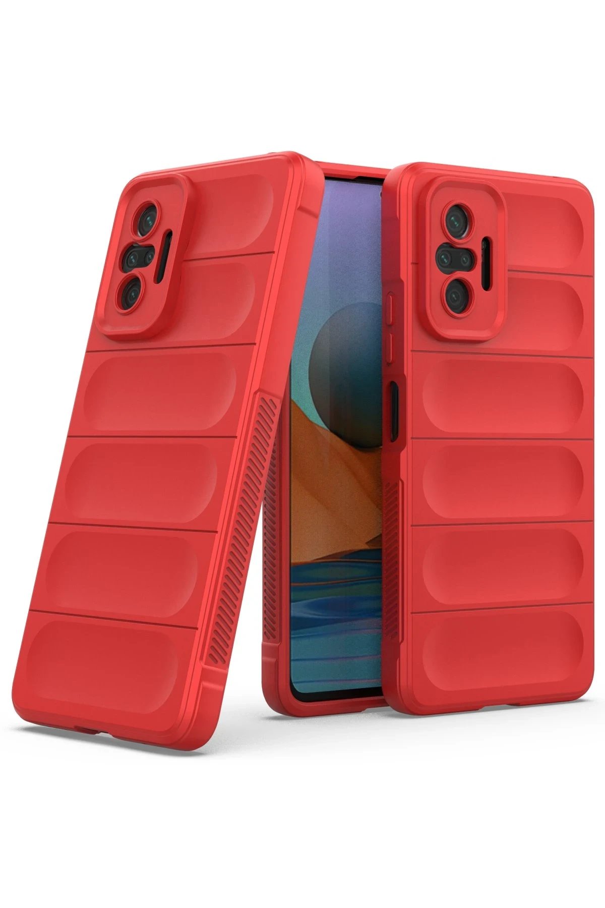 Newface Xiaomi Redmi Note 10 Pro Kılıf Optimum Silikon - Kırmızı