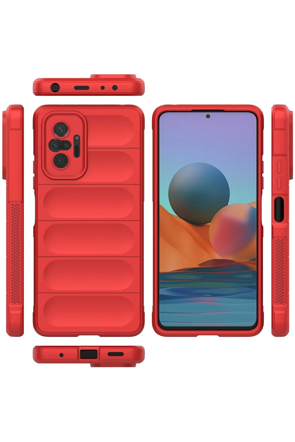 Newface Xiaomi Redmi Note 10 Pro Kılıf Optimum Silikon - Kırmızı