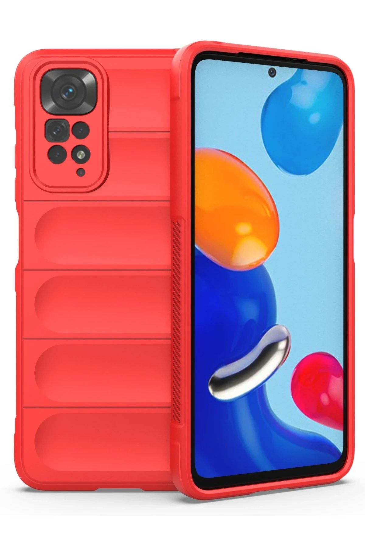 Newface Xiaomi Redmi Note 11 Kılıf Optimum Silikon - Kırmızı