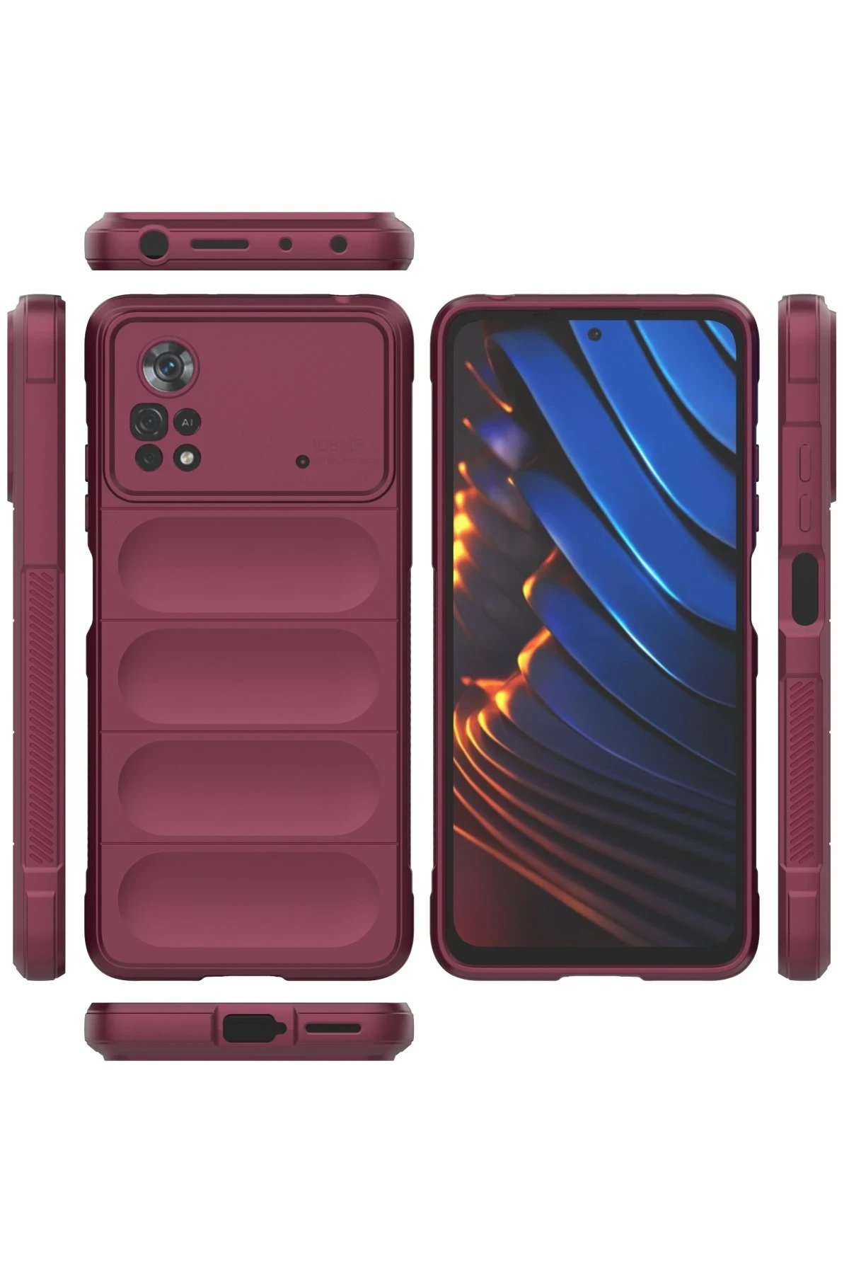Newface Xiaomi Poco X4 Pro 5G Kılıf Optimum Silikon - Bordo