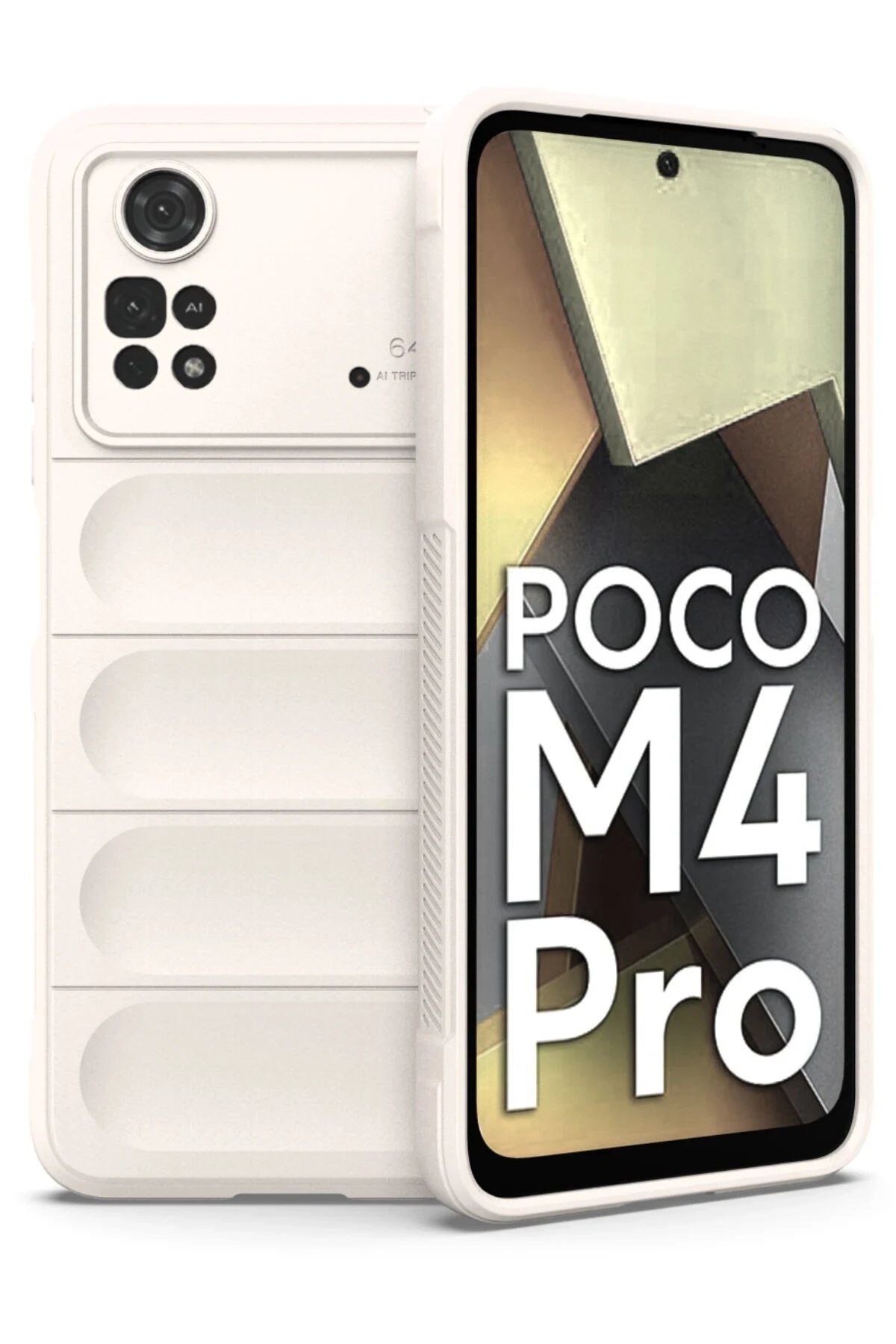 Newface Xiaomi Poco M4 Pro 4G Kılıf Optimum Silikon - Krem
