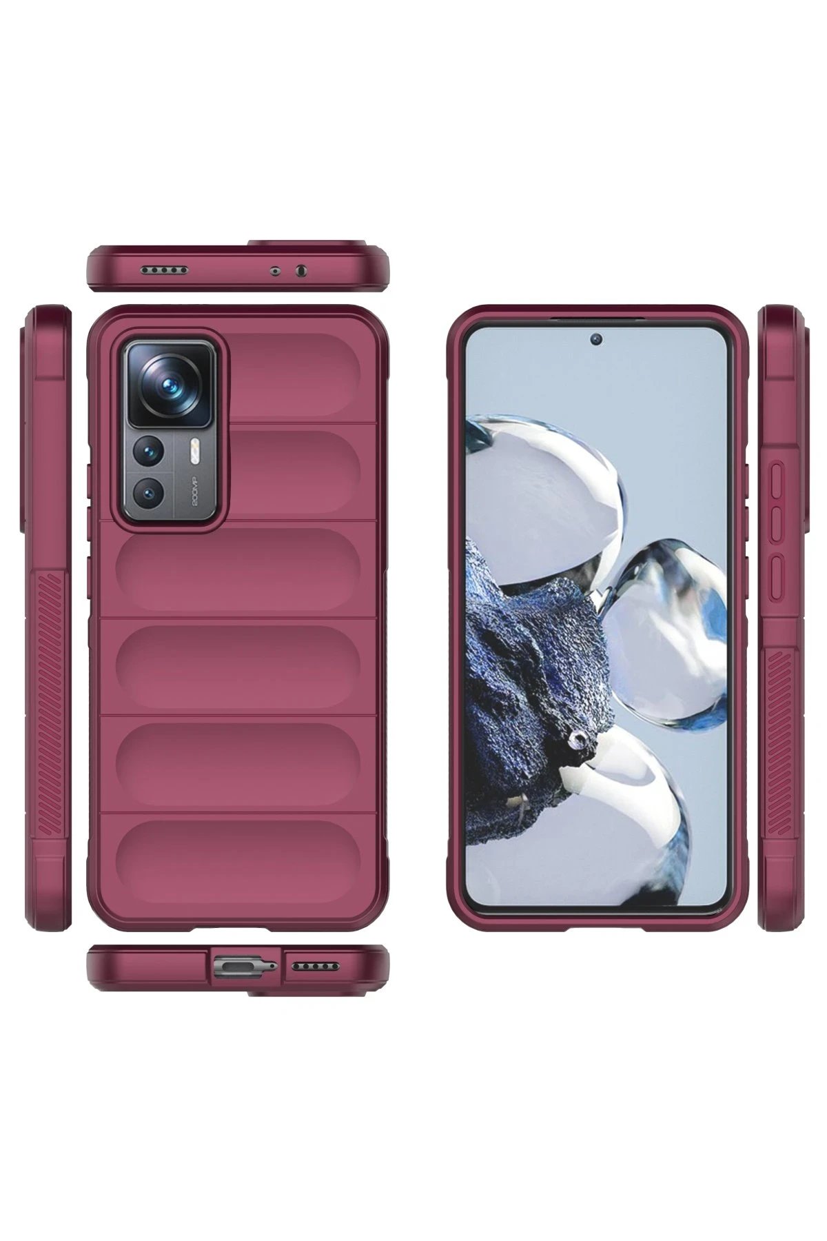 Newface Xiaomi Mi 12T Pro Kılıf Optimum Silikon - Bordo