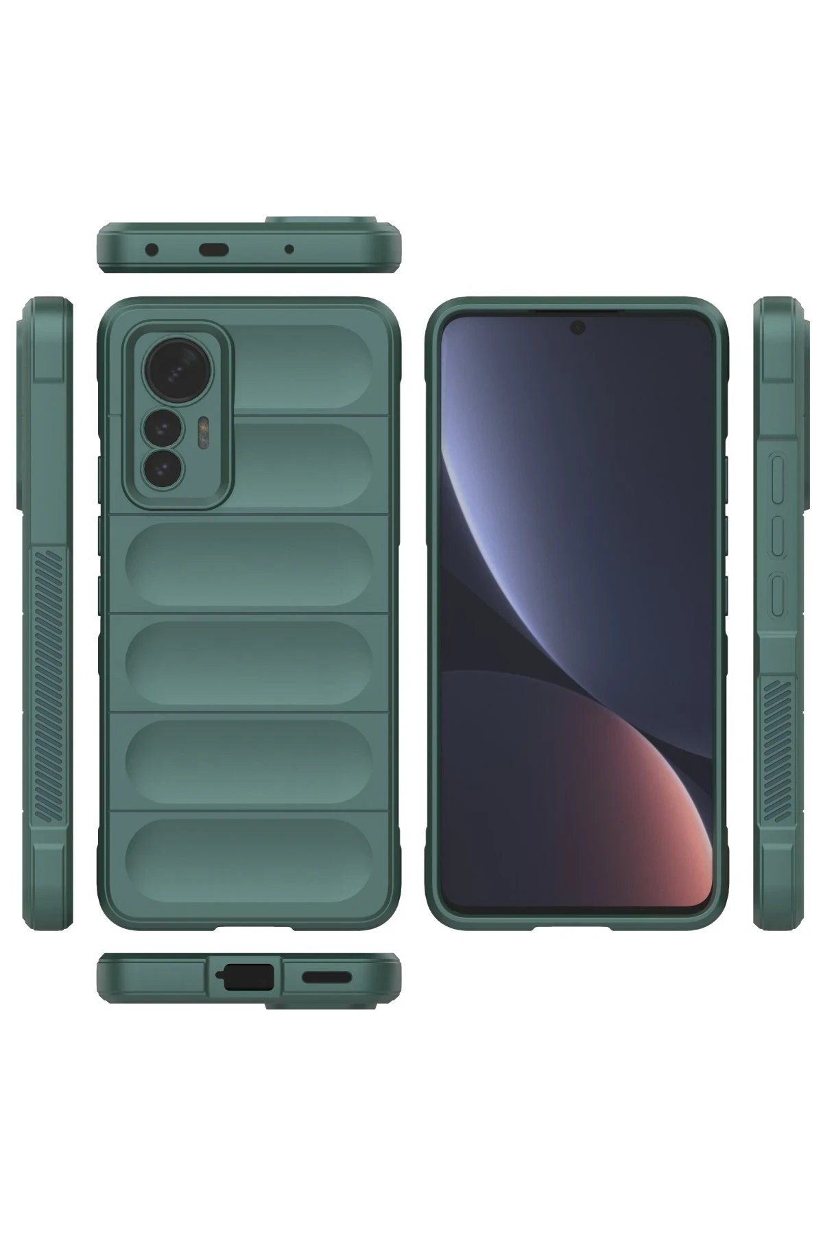 Newface Xiaomi Mi 12 Lite Kılıf Optimum Silikon - Koyu Yeşil