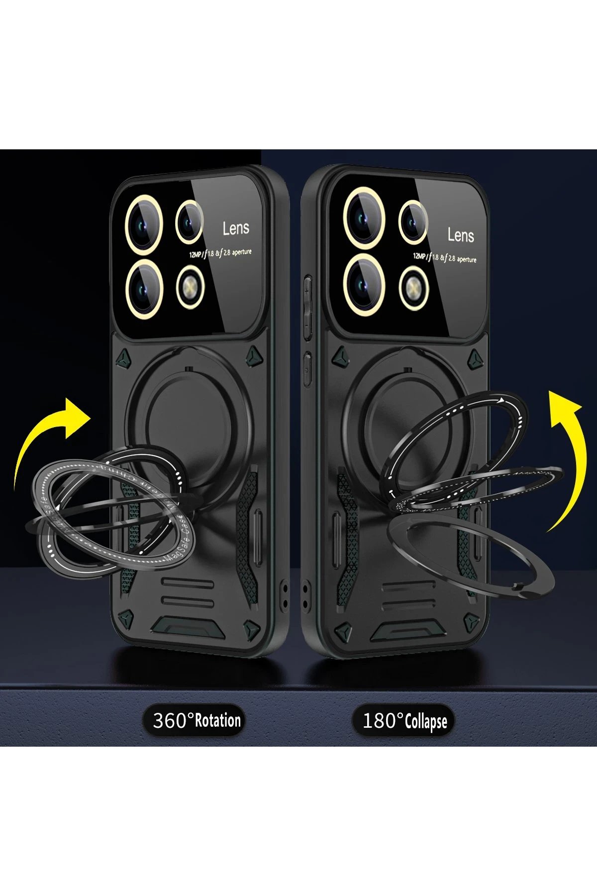 Newface Xiaomi Redmi Note 13 Pro 4G Kılıf Joy Lens Standlı Kapak - Mor