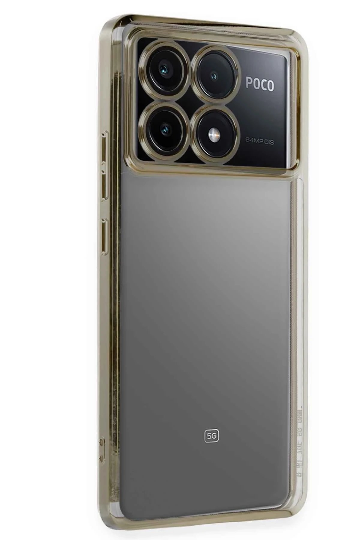 Newface Xiaomi Poco X6 Pro Kılıf Razer Lensli Silikon - Gold