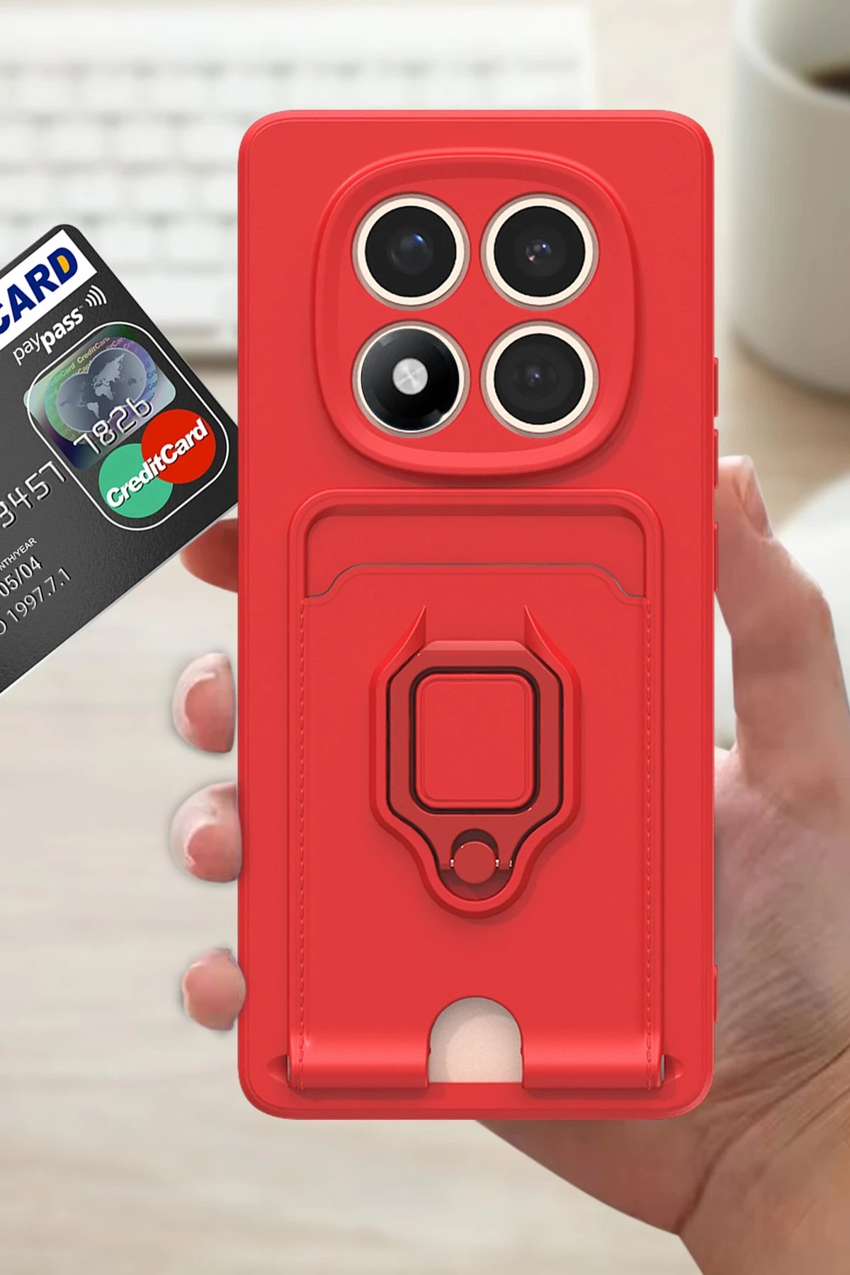 Newface Xiaomi Redmi Note 14 Pro Plus Kılıf Zuma Kartvizitli Yüzüklü Silikon - Lila