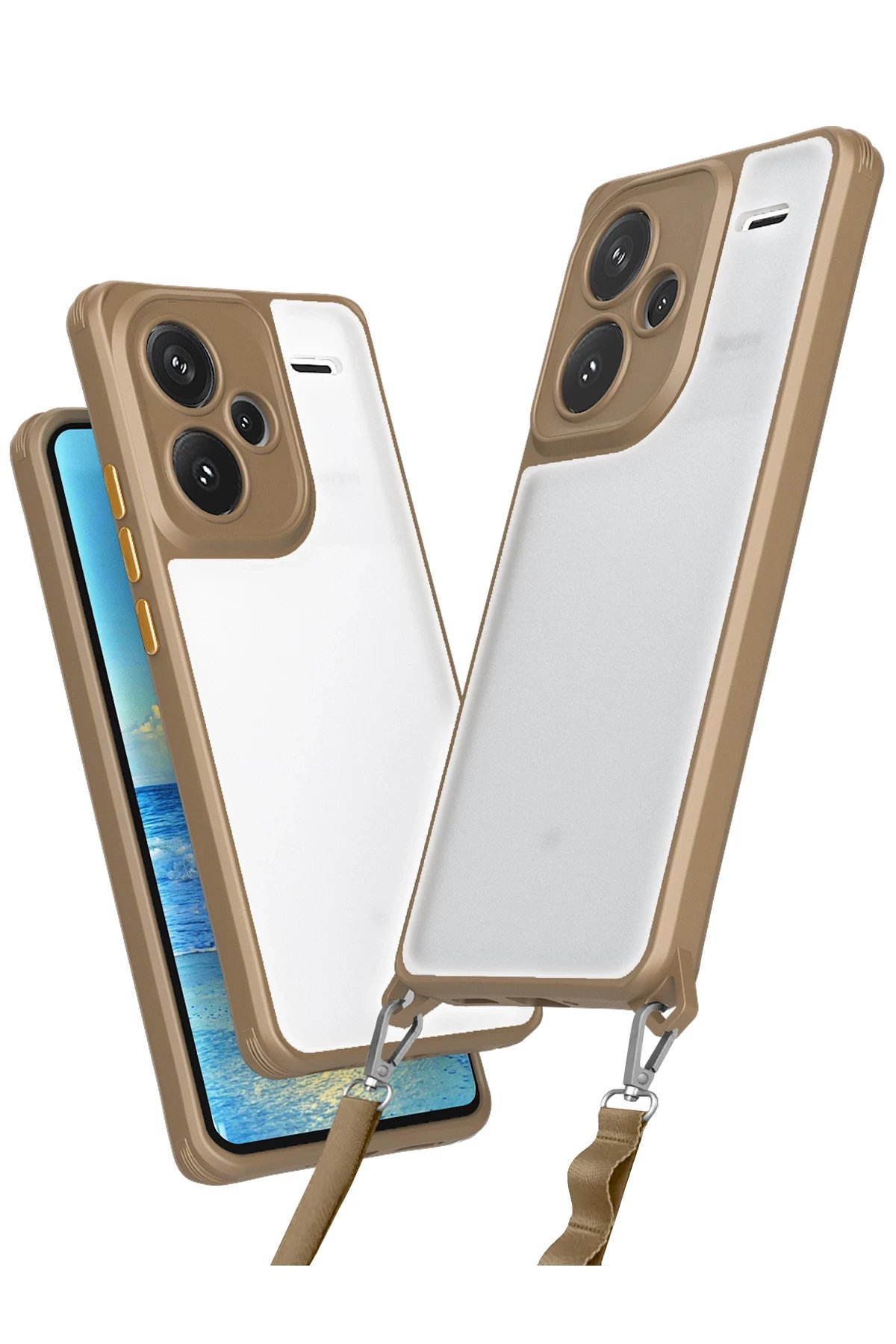 Newface Xiaomi Redmi Note 13 Pro Plus Kılıf Penta Silikon Kılıf - Çöl Titanyum