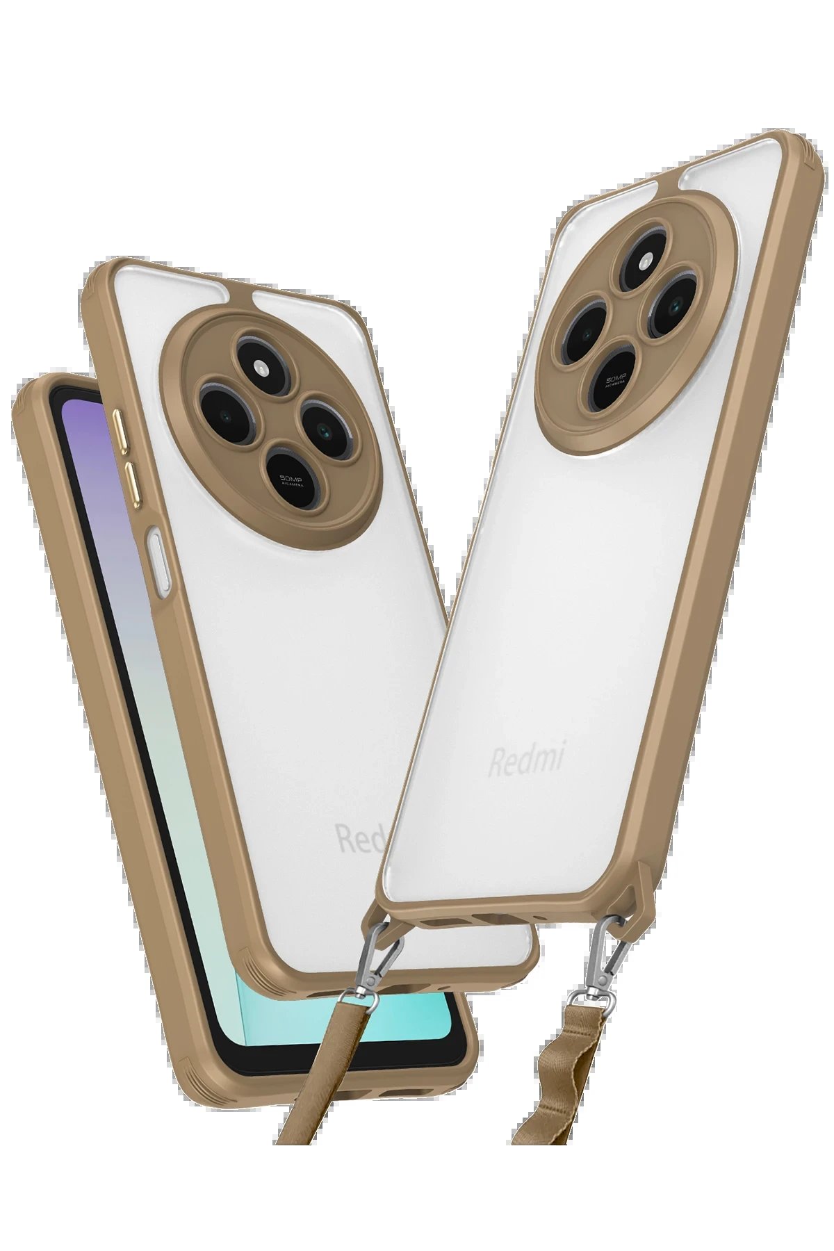 Newface Xiaomi Redmi 14C Kılıf Penta Silikon Kılıf - Çöl Titanyum