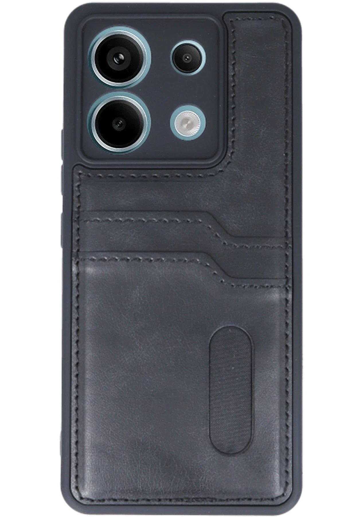 Newface Xiaomi Redmi Note 13 Pro 4G Kılıf Sara Kartvizitli Deri Kılıf - Siyah