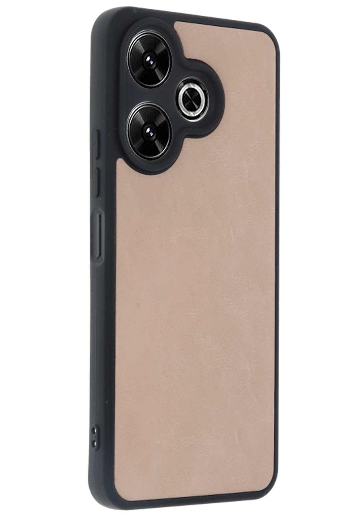 Newface Xiaomi Redmi 13 4G Kılıf Aras Deri Kapak - Pudra