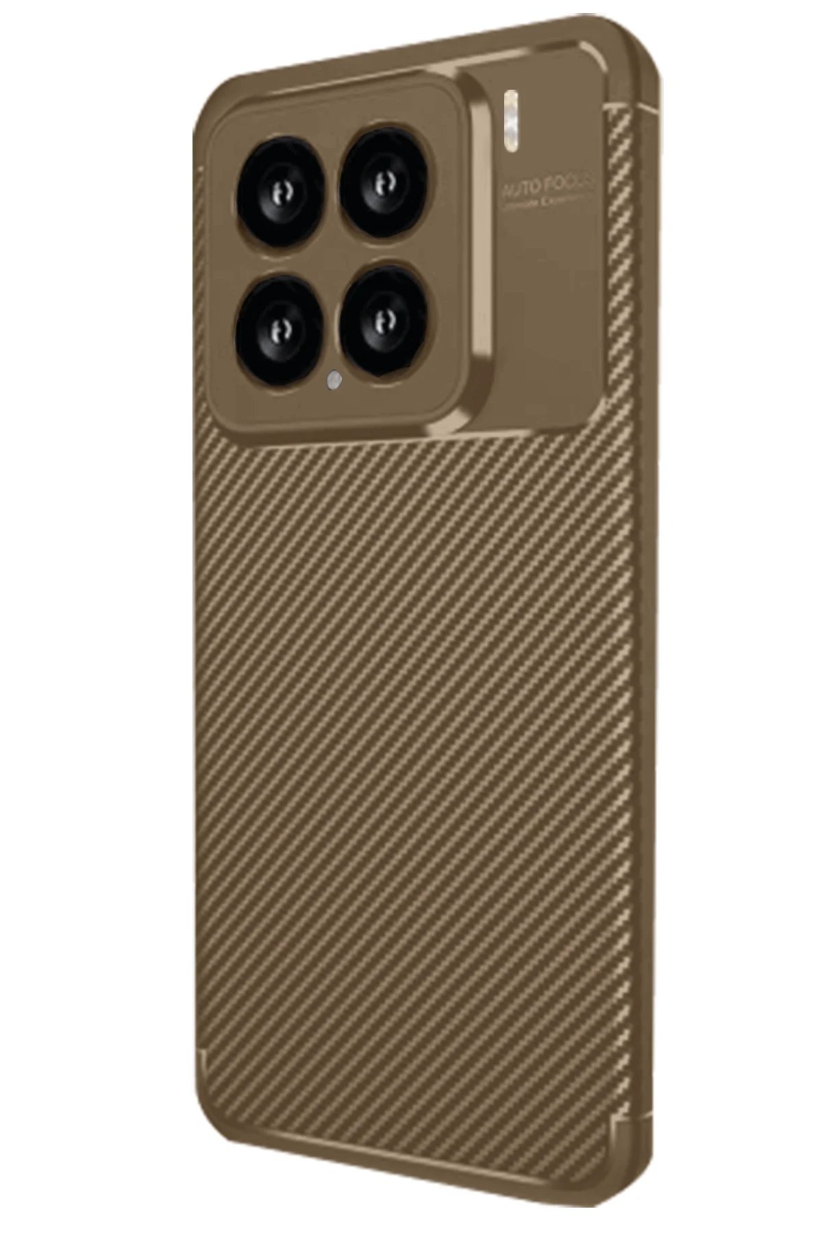 Newface Xiaomi Mi 15 Kılıf Auto Focus Karbon Kapak - Kahverengi