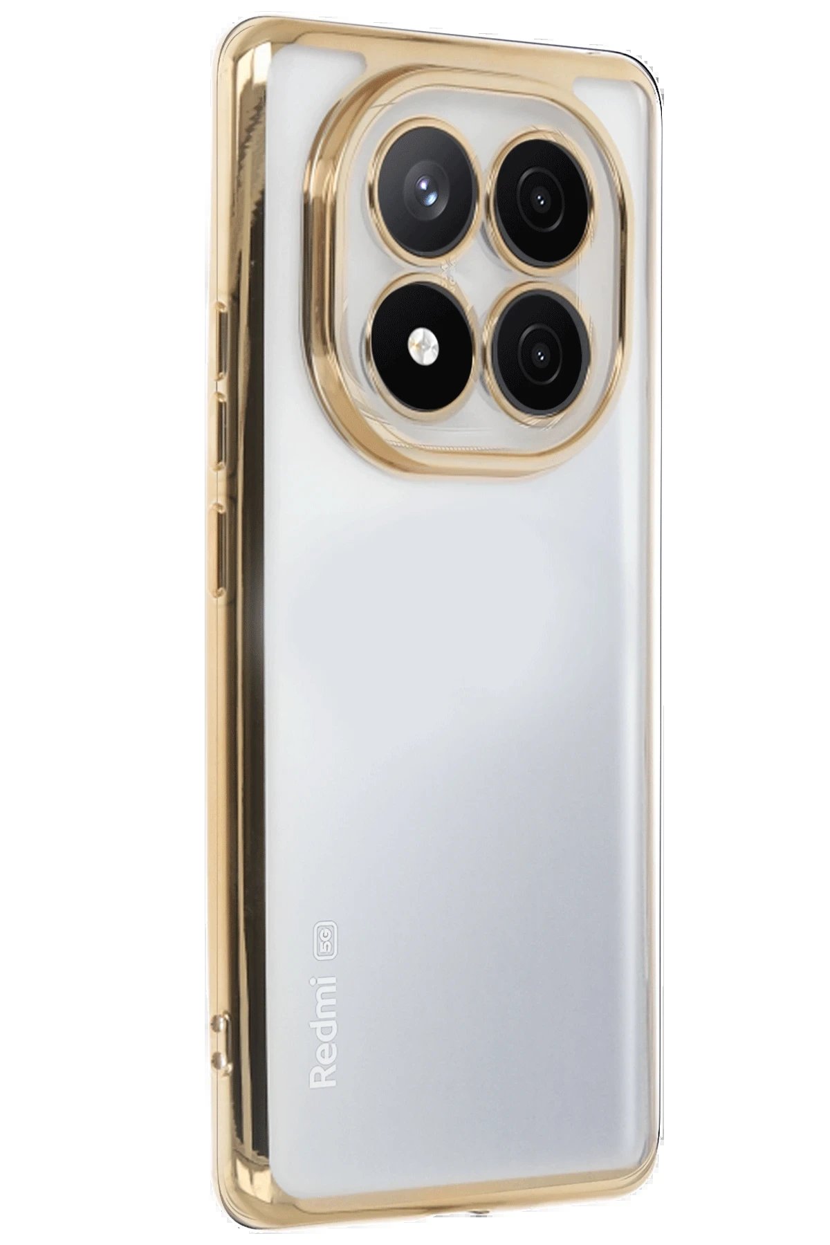 Newface Xiaomi Redmi Note 14 Pro 4G Kılıf Razer Lensli Silikon - Gold