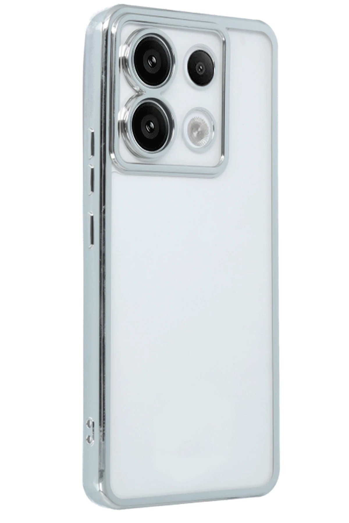 Newface Xiaomi Redmi Note 13 Pro 4G Kılıf Razer Lensli Silikon - Gümüş