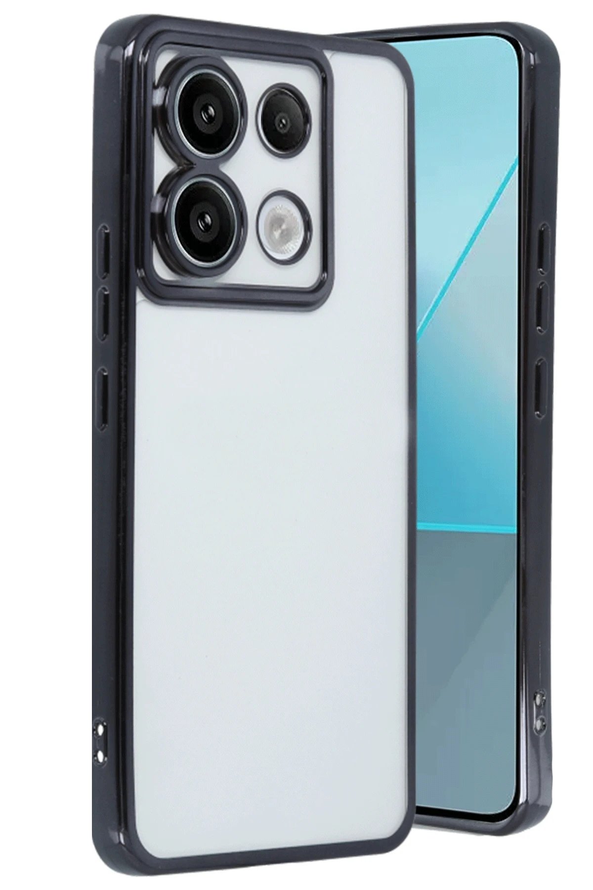 Newface Xiaomi Redmi Note 13 Pro 5G Kılıf Razer Lensli Silikon - Siyah