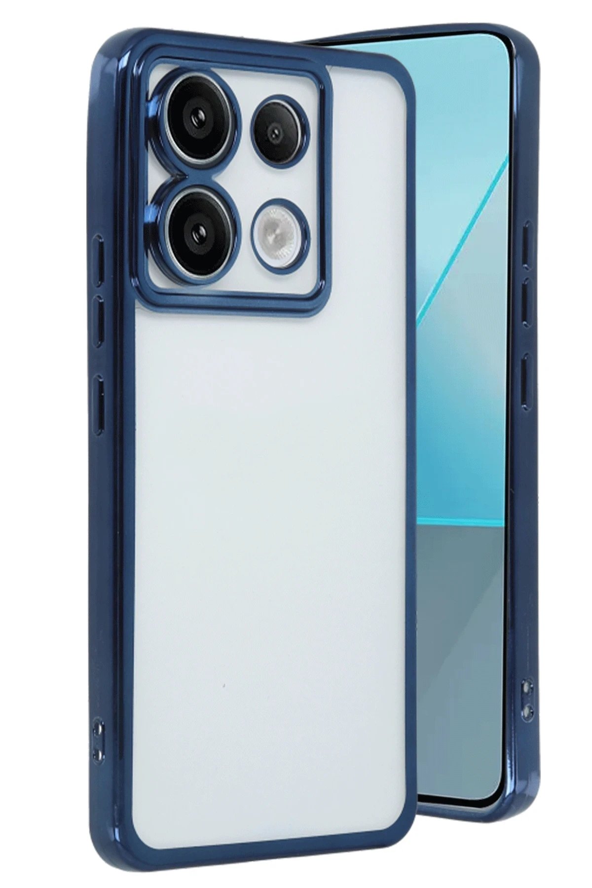 Newface Xiaomi Redmi Note 13 Pro 5G Kılıf Razer Lensli Silikon - Lacivert