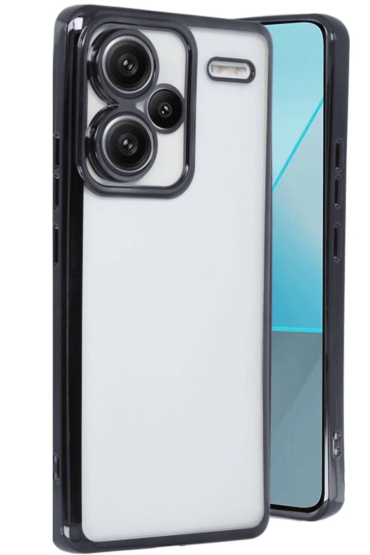 Newface Xiaomi Redmi Note 13 Pro Plus Kılıf Razer Lensli Silikon - Siyah