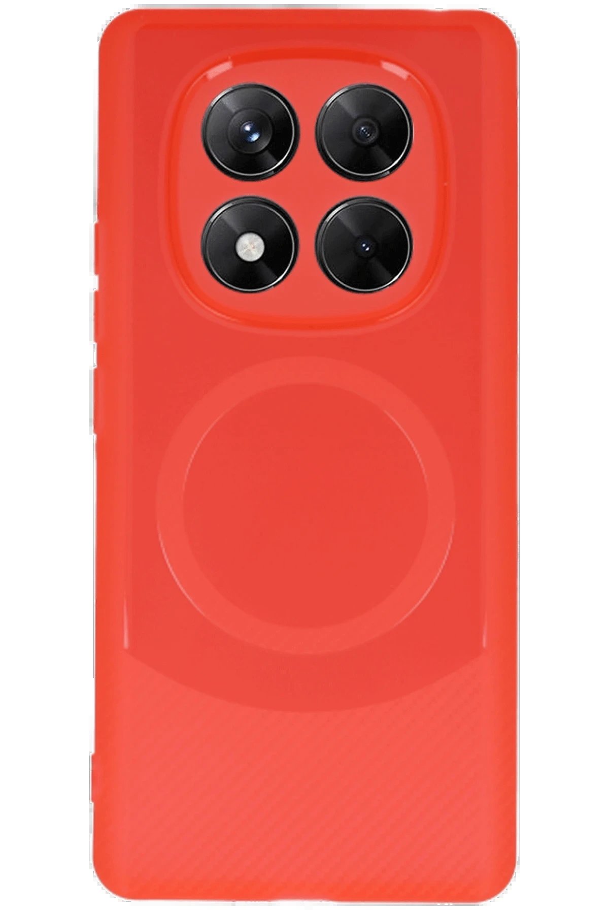 Newface Xiaomi Redmi Note 14 Pro 4G Kılıf Maya Karbon Kapak - Kırmızı