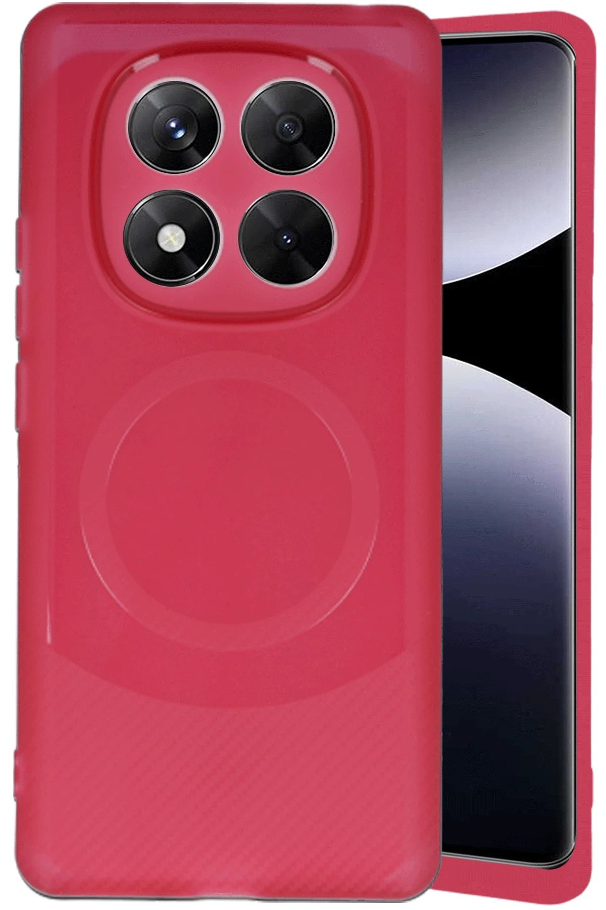 Newface Xiaomi Redmi Note 14 Pro 4G Kılıf Maya Karbon Kapak - Bordo