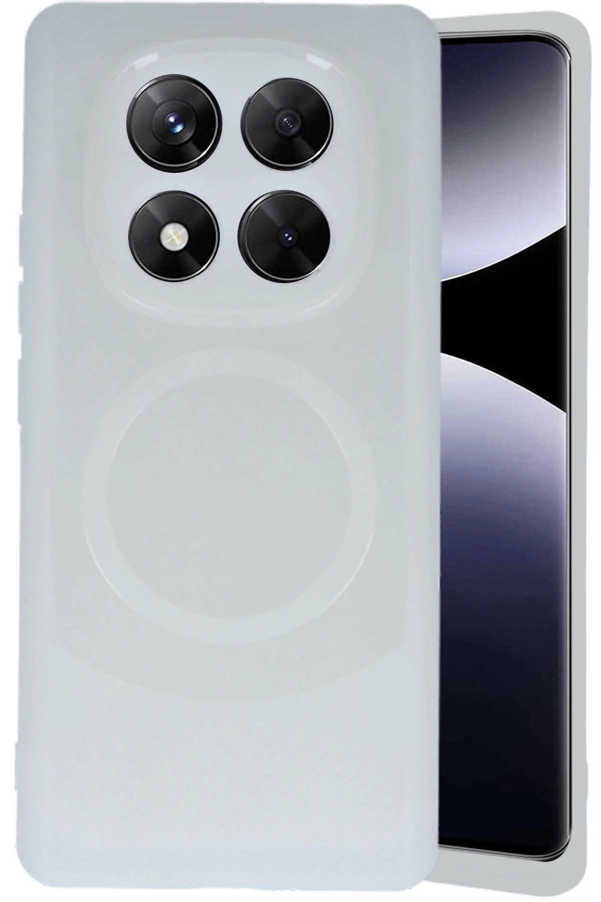 Newface Xiaomi Redmi Note 14 Pro 4G Kılıf Maya Karbon Kapak - Krem