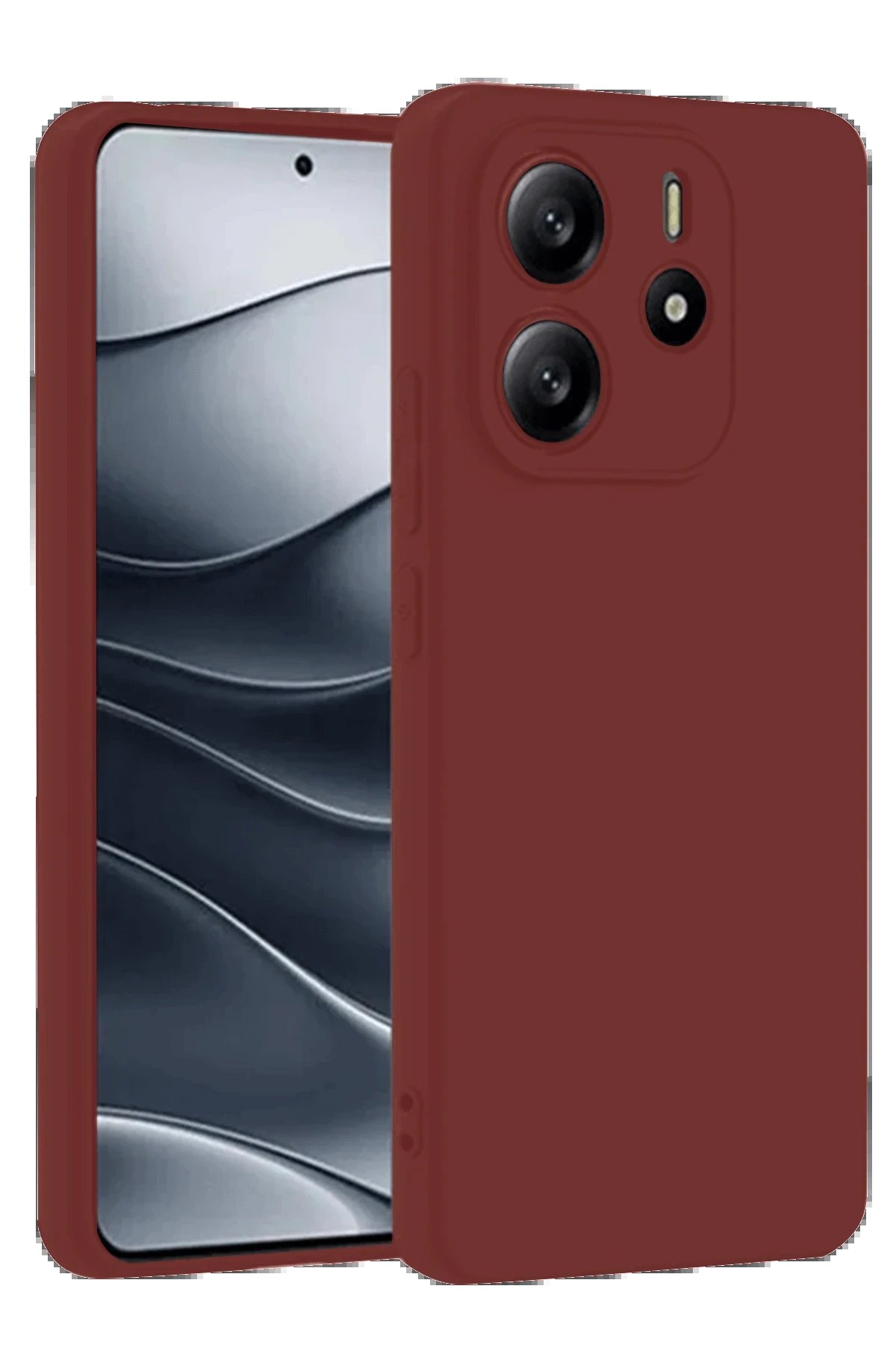 Newface Xiaomi Redmi Note 14 4G Kılıf First Silikon - Bordo