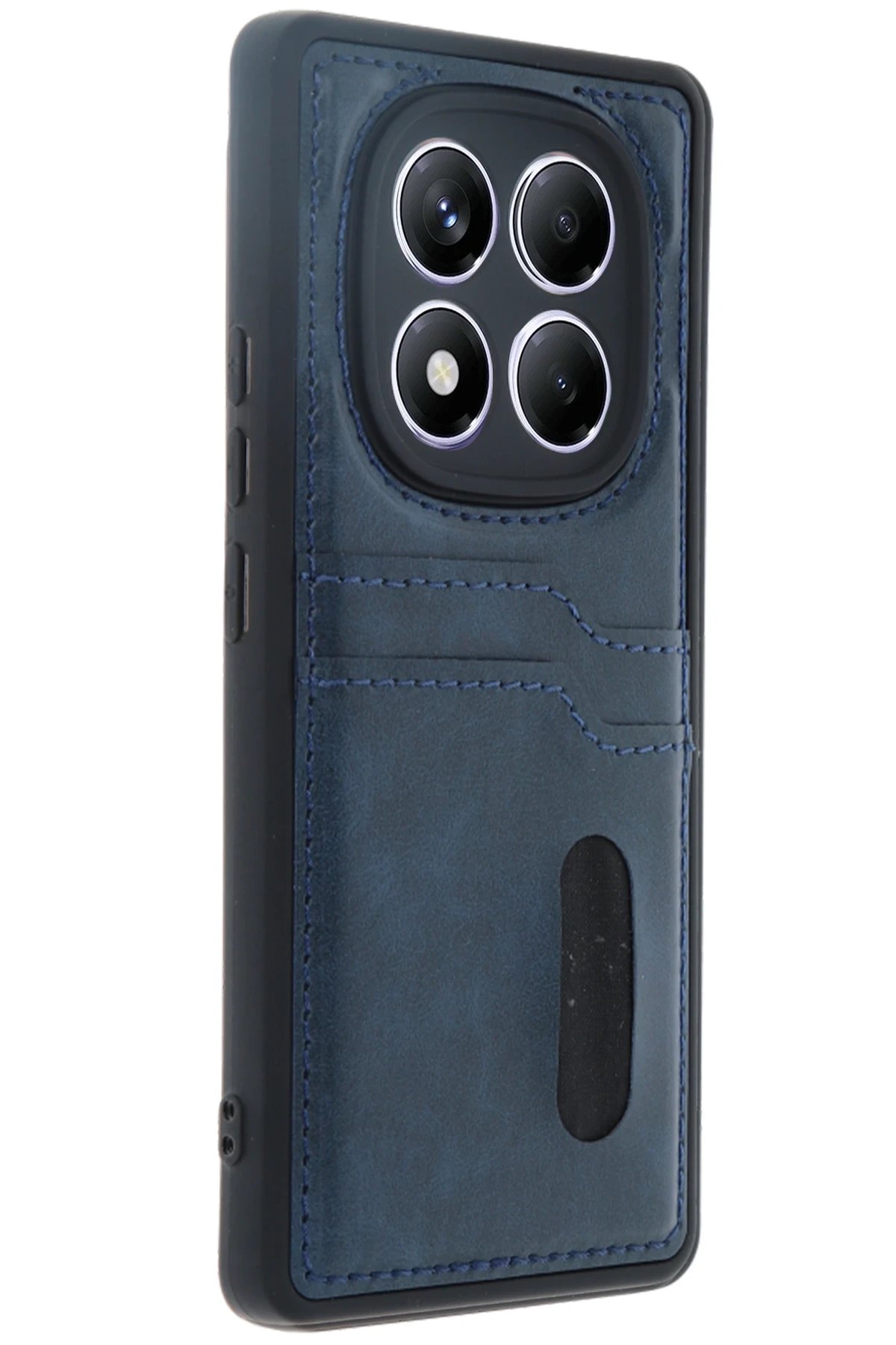 Newface Xiaomi Redmi Note 14 Pro 4G Kılıf Sara Kartvizitli Deri Kılıf - Lacivert