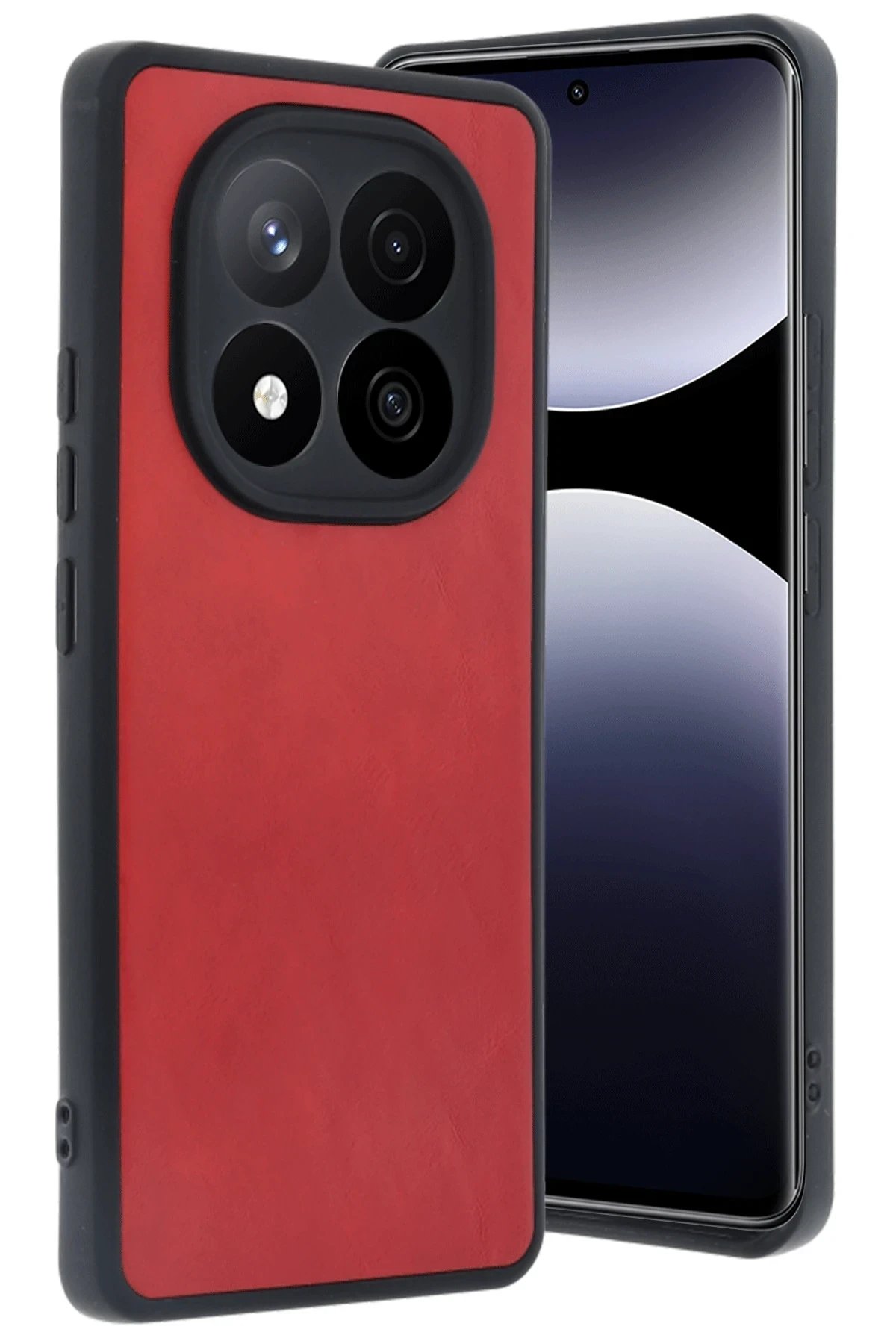 Newface Xiaomi Redmi Note 14 Pro 4G Kılıf Aras Deri Kapak - Kırmızı