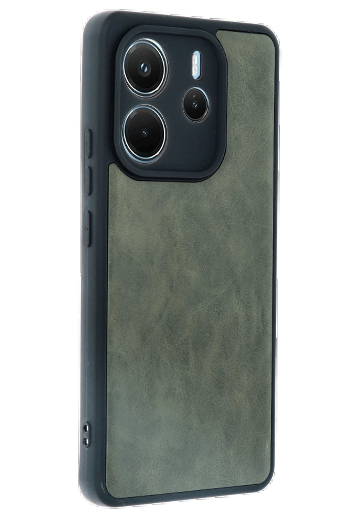 Newface Xiaomi Redmi Note 14 4G Kılıf Aras Deri Kapak - Koyu Yeşil