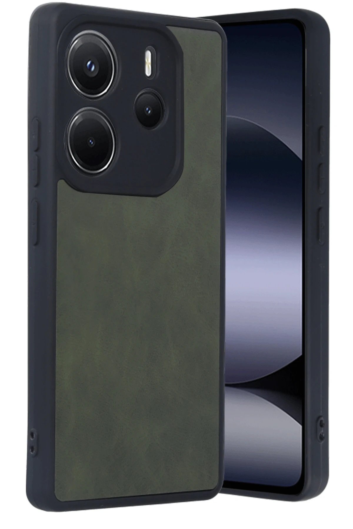 Newface Xiaomi Redmi Note 14 4G Kılıf Aras Deri Kapak - Koyu Yeşil