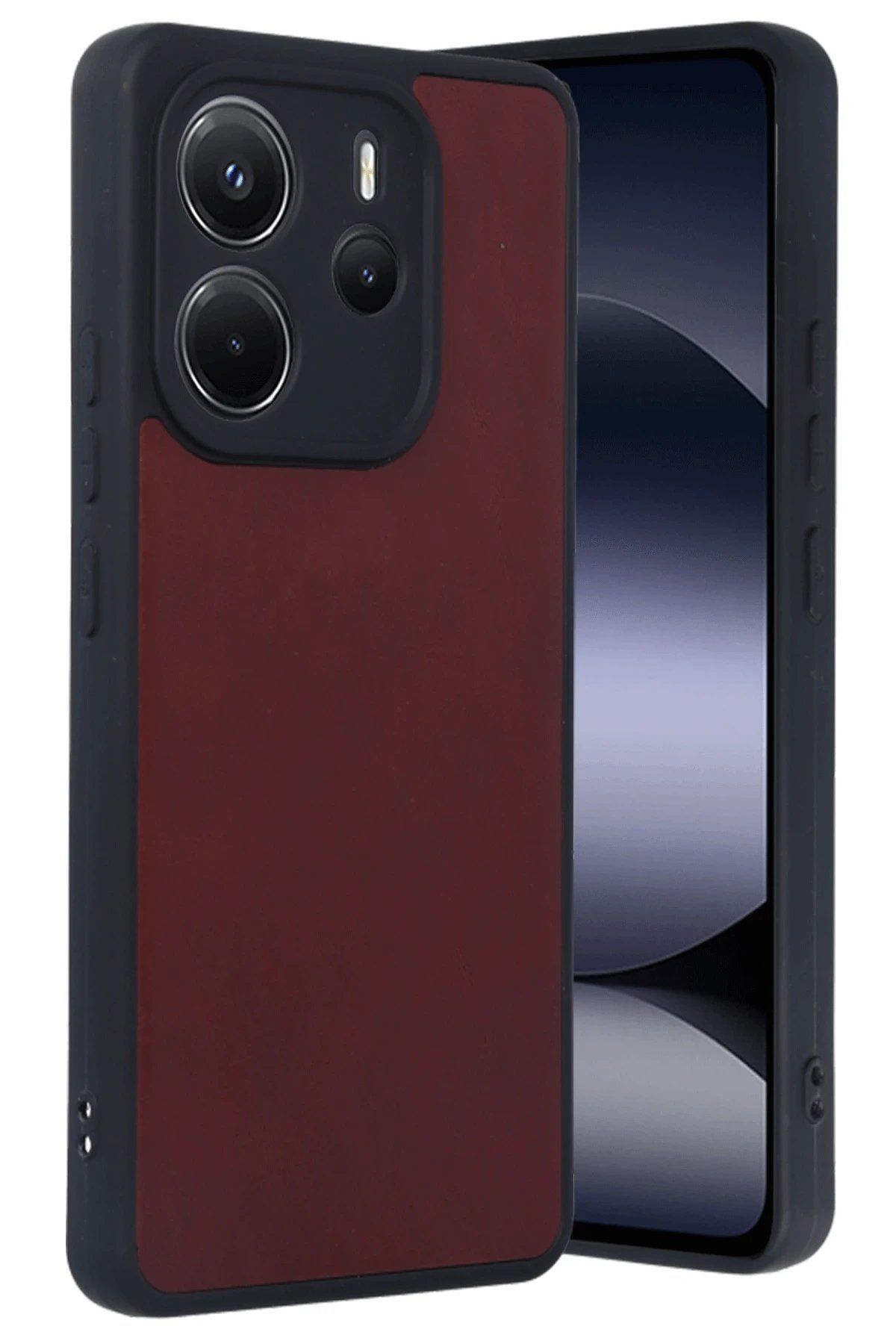 Newface Xiaomi Redmi Note 14 4G Kılıf Aras Deri Kapak - Bordo