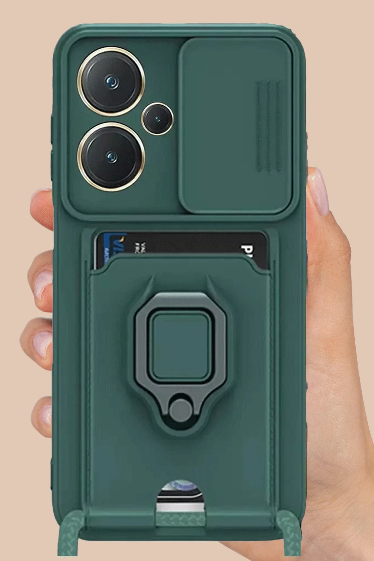 Newface Xiaomi Redmi Note 13 Pro Plus Kılıf Zuma Kartvizitli Yüzüklü Silikon - Lacivert