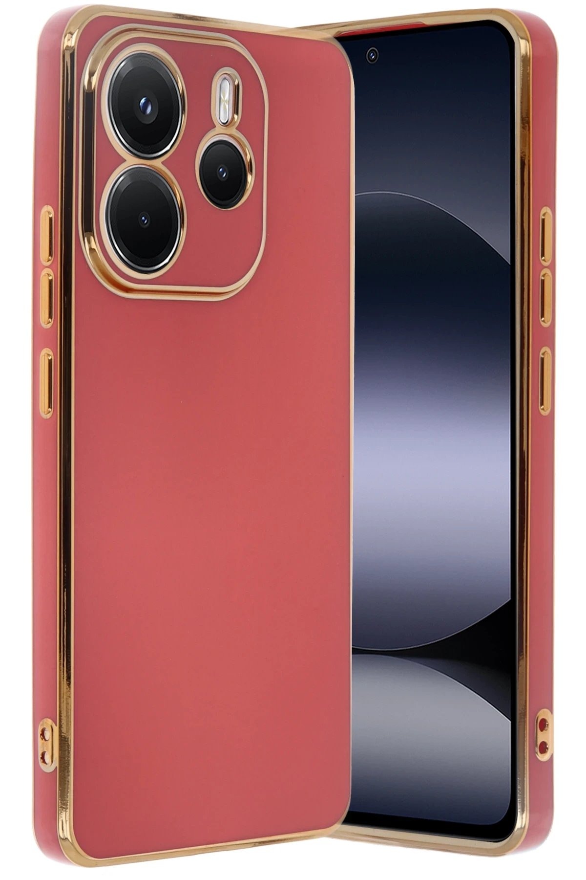 Newface Xiaomi Redmi Note 14 4G Kılıf Volet Silikon - Kırmızı