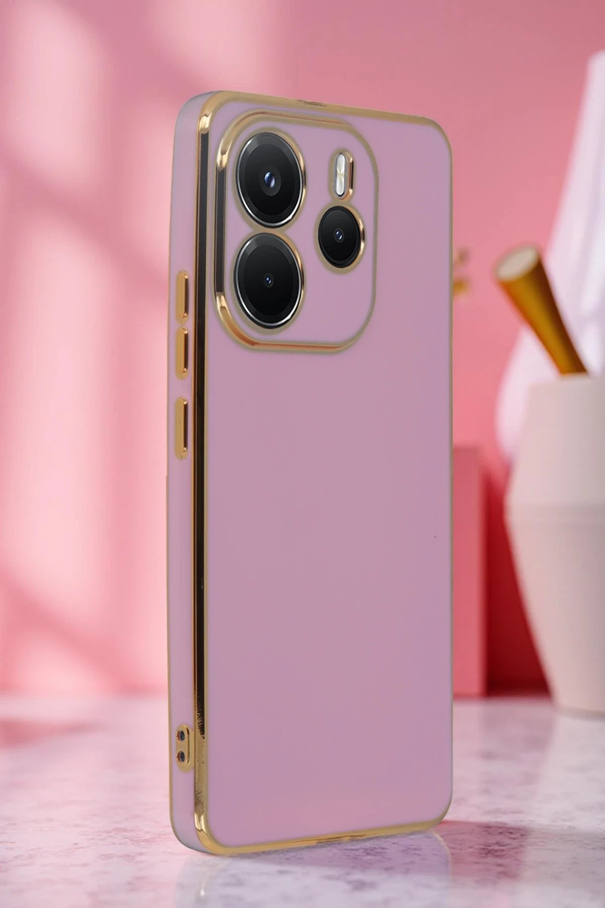 Newface Xiaomi Redmi Note 14 4G Kılıf Volet Silikon - Mor