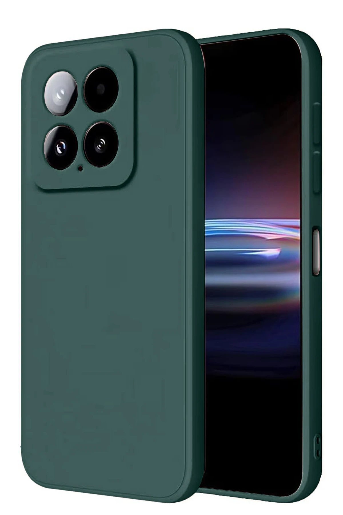 Newface Xiaomi Mi 14T Pro Kılıf Nano içi Kadife Silikon - Koyu Yeşil