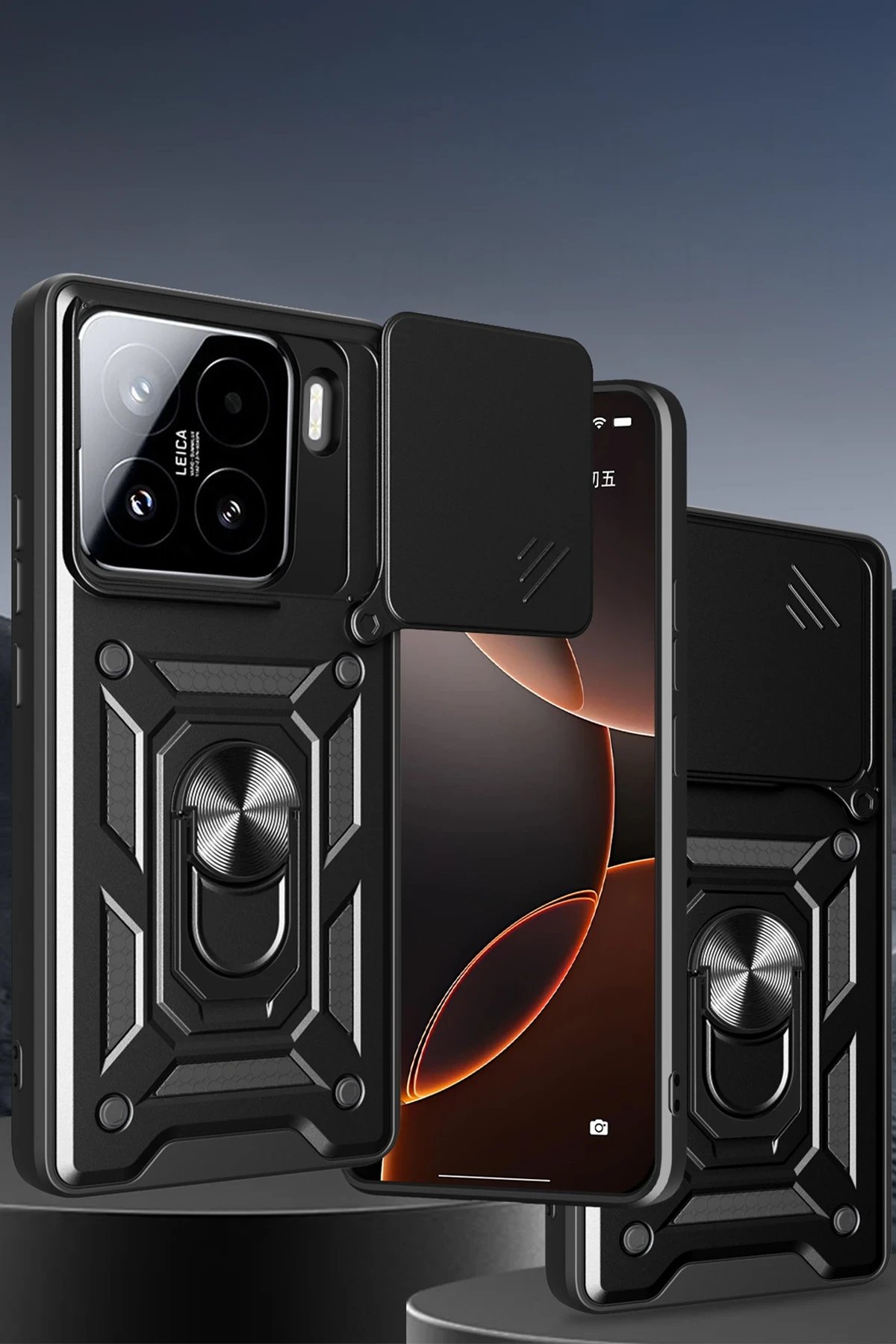 Newface Xiaomi Mi 15 Pro Kılıf Pars Lens Yüzüklü Silikon - Lacivert