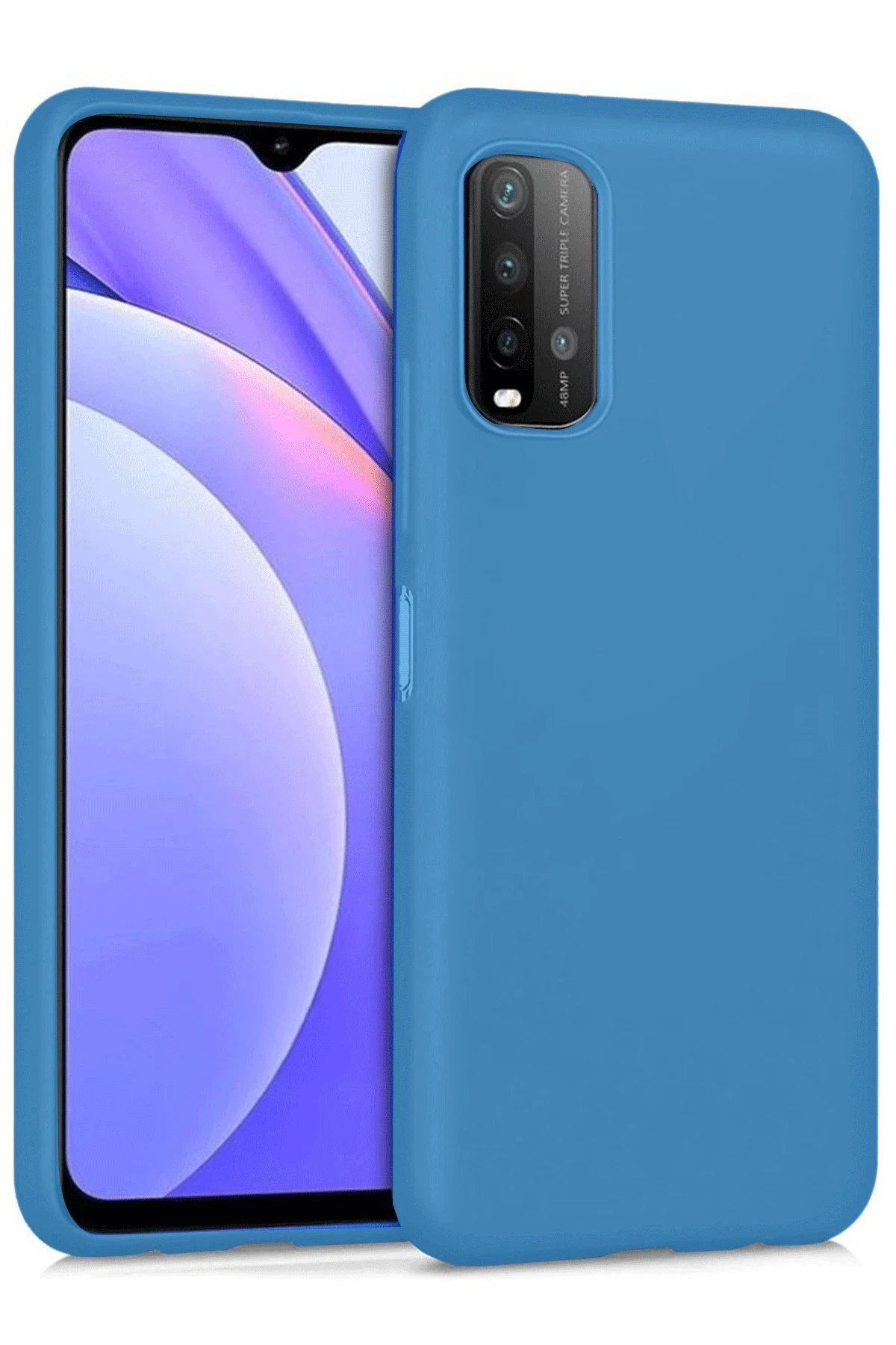 Newface Xiaomi Redmi 9T Kılıf Nano içi Kadife Silikon - Mavi