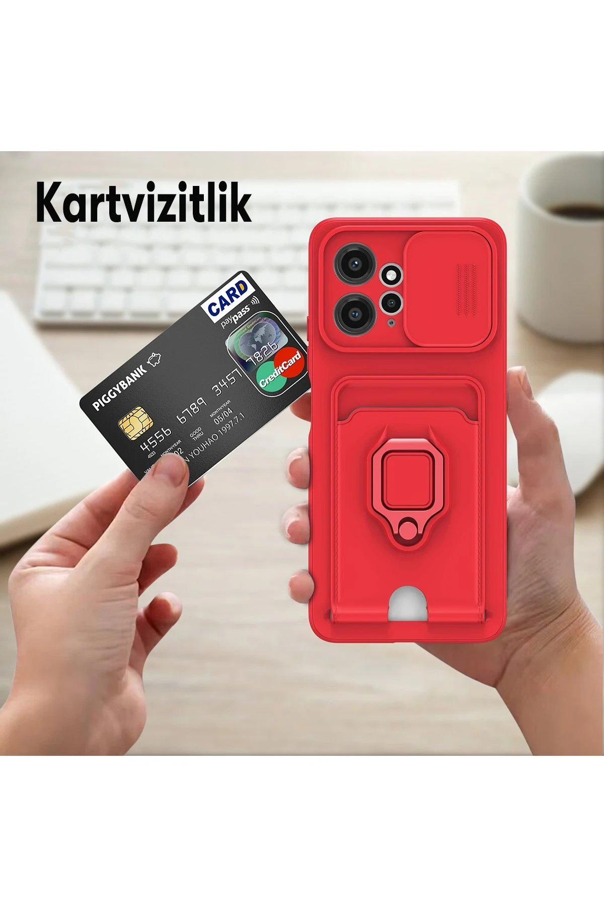 Newface Xiaomi Redmi Note 12 4G Kılıf Zuma Kartvizitli Yüzüklü Silikon - Lila