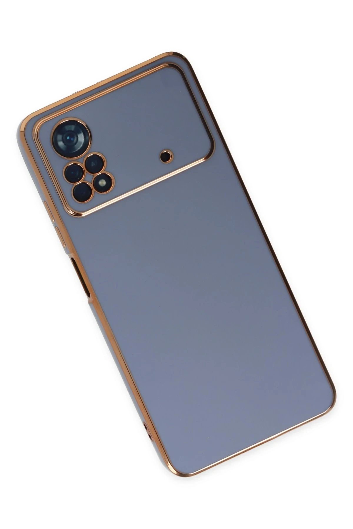 Newface Xiaomi Poco X4 Pro 5G Kılıf Volet Silikon - Mavi