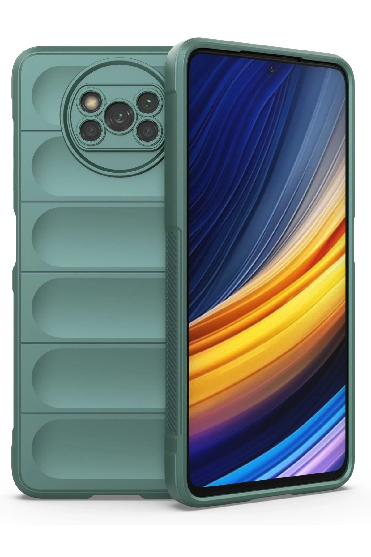 Newface Xiaomi Pocophone X3 Kılıf Optimum Silikon - Koyu Yeşil